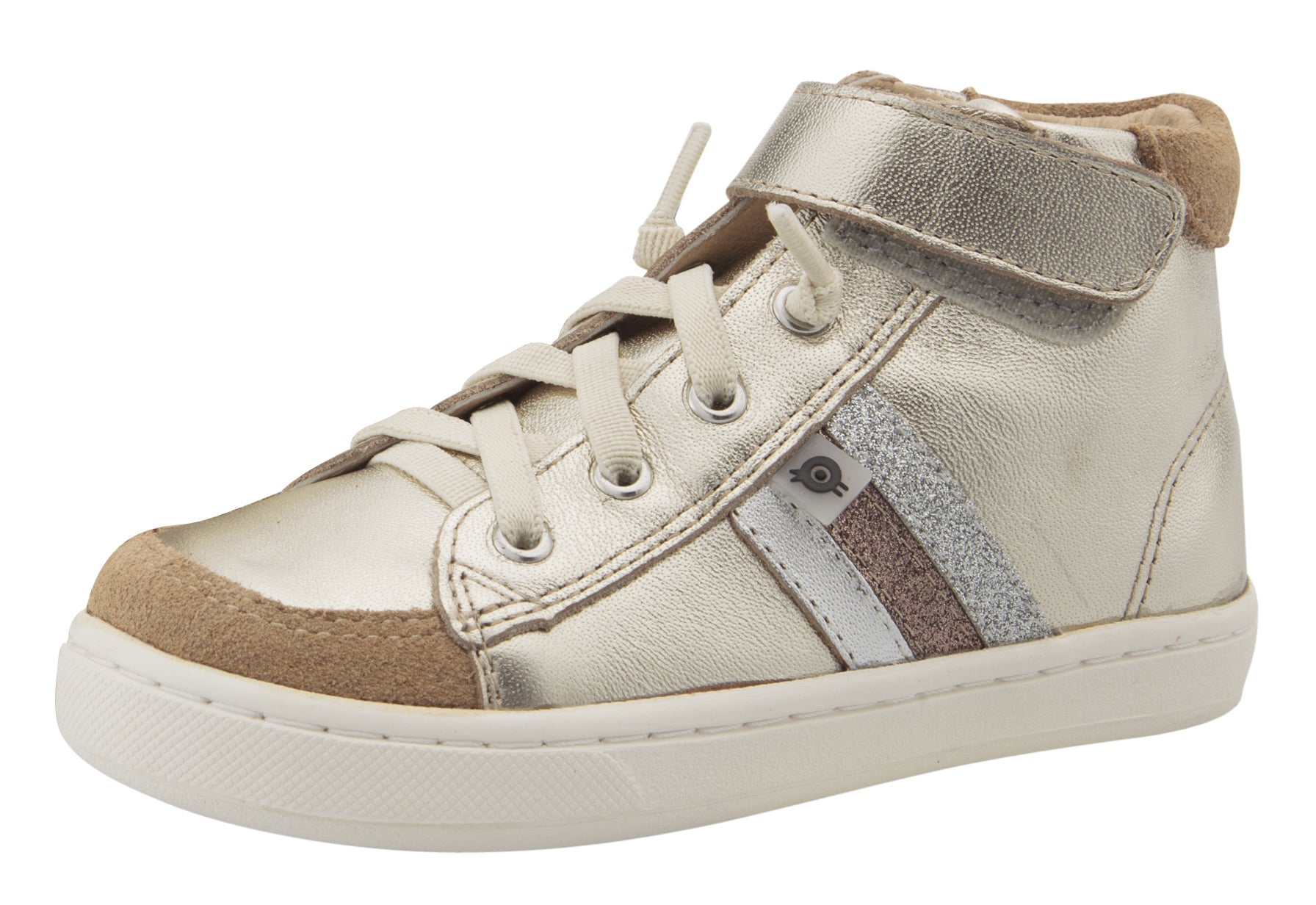 Old Soles Boys & Girls Glambo High Top Leather Sneakers - Titanium, Silver, Glam Choc, Glam Argent | Stylish Kids Shoes for School, Play & Special Occasions