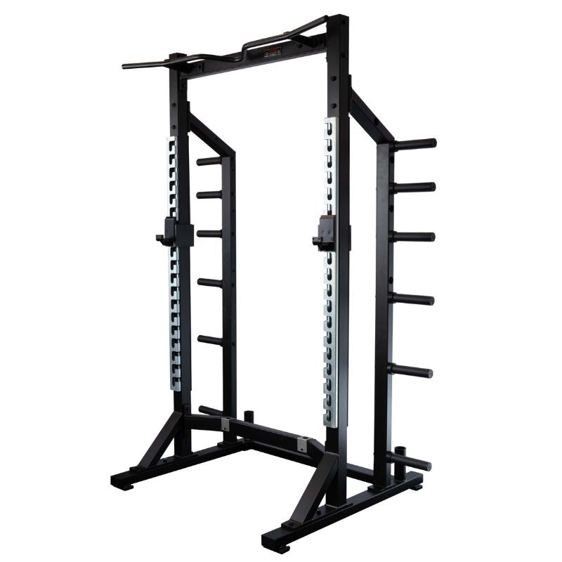 York Barbell STS Half Rack - Heavy Duty Power Cage for Home Gym Strength Training | Perfect for Squats, Bench Press & Weightlifting Workouts | Compact Space-Saving Design for Garage or Basement Gym