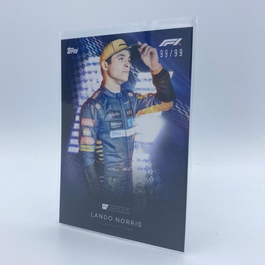 99 Lando Norris F1 Driver Blue Parallel Collectible Card - Perfect for Motorsport Fans, Trading Card Enthusiasts, and Memorabilia Collectors