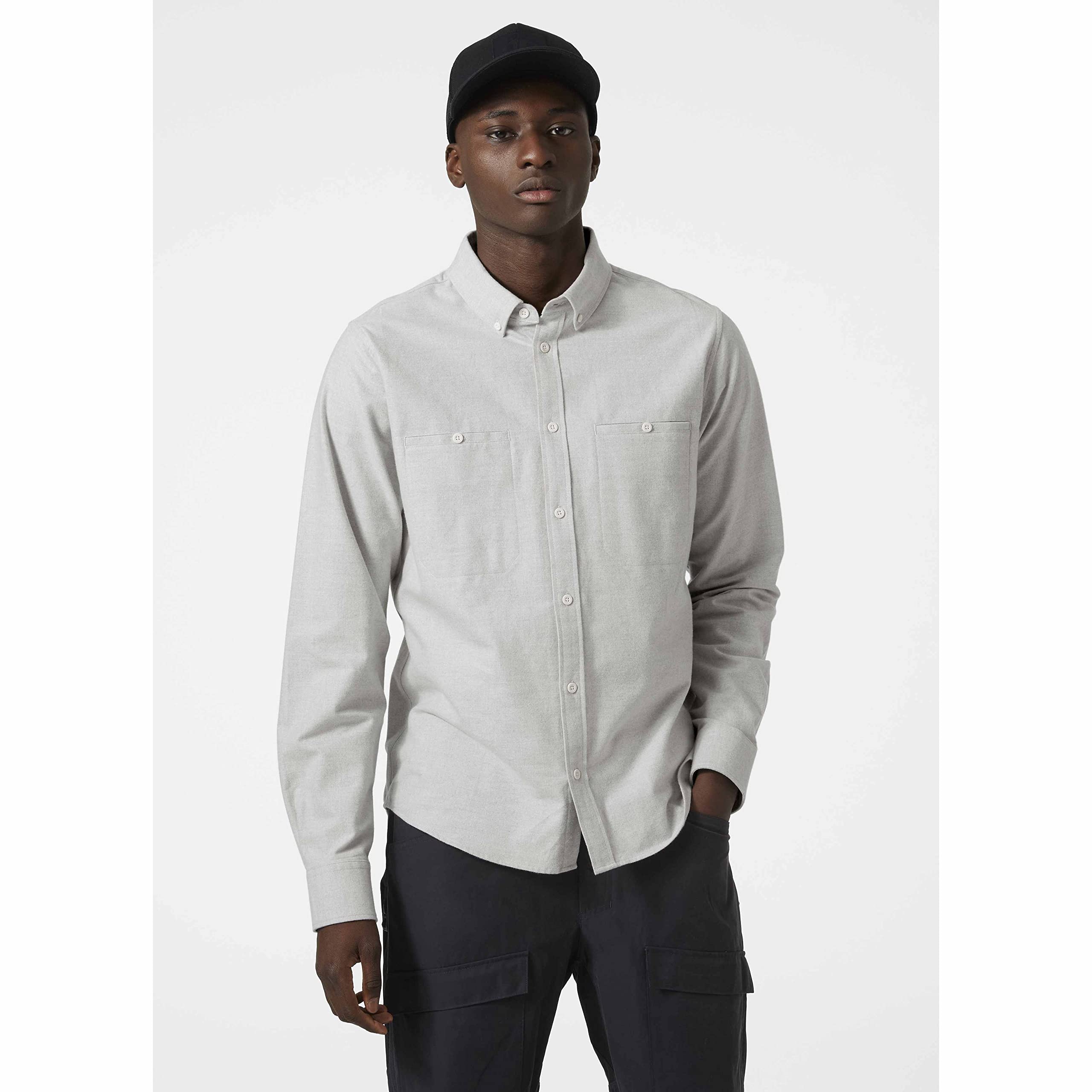 Helly Hansen Men's Organic Cotton Flannel Shirt - Soft & Comfortable Casual Wear for Outdoor Activities & Everyday Use