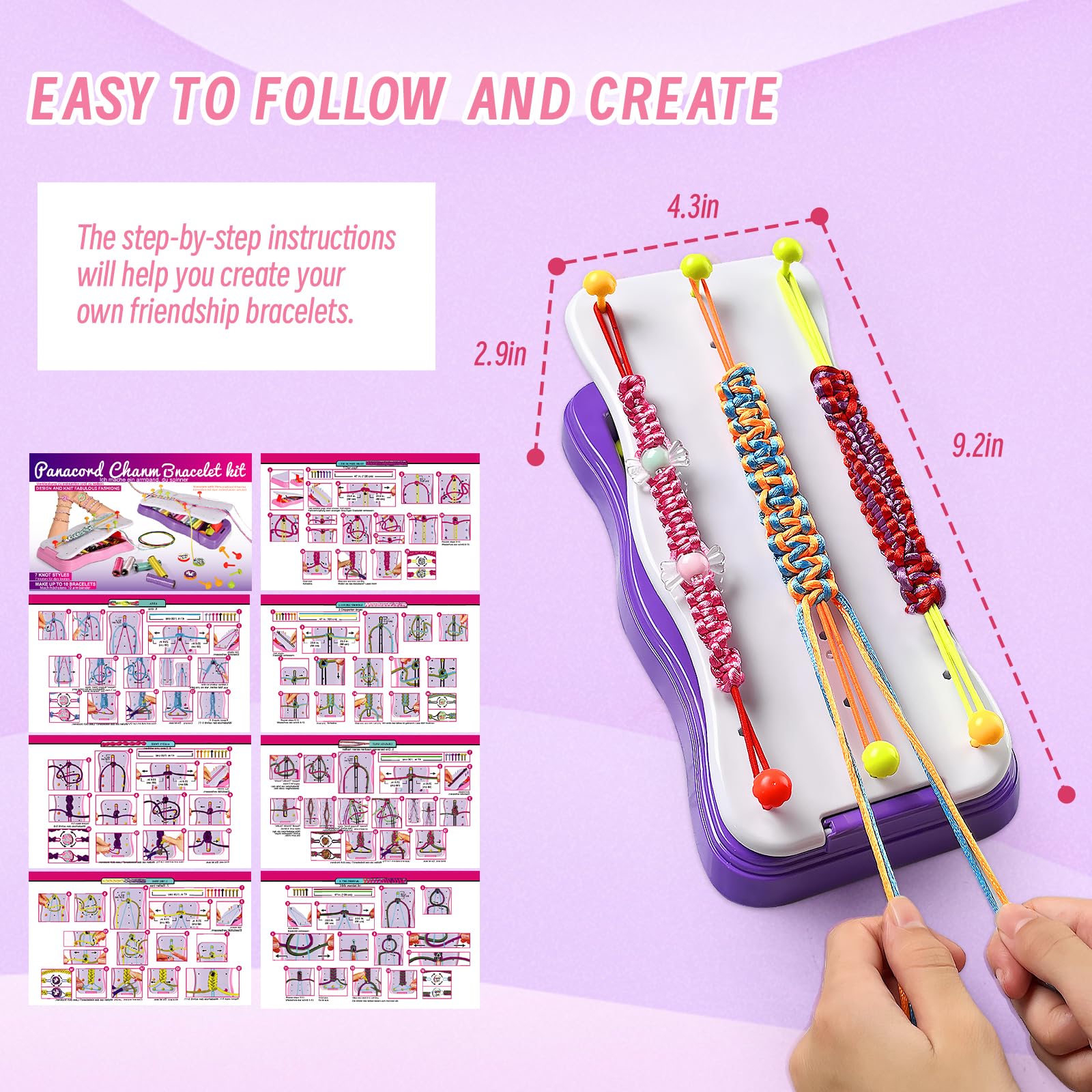 Friendship Bracelet Making Kit for Kids - DIY Arts and Crafts Jewelry Set for Girls Ages 7-12 - Creative String Bracelet Making Supplies - Perfect Birthday Gift for Girls - Fun Activity for Parties, Summer Camps & Craft Time