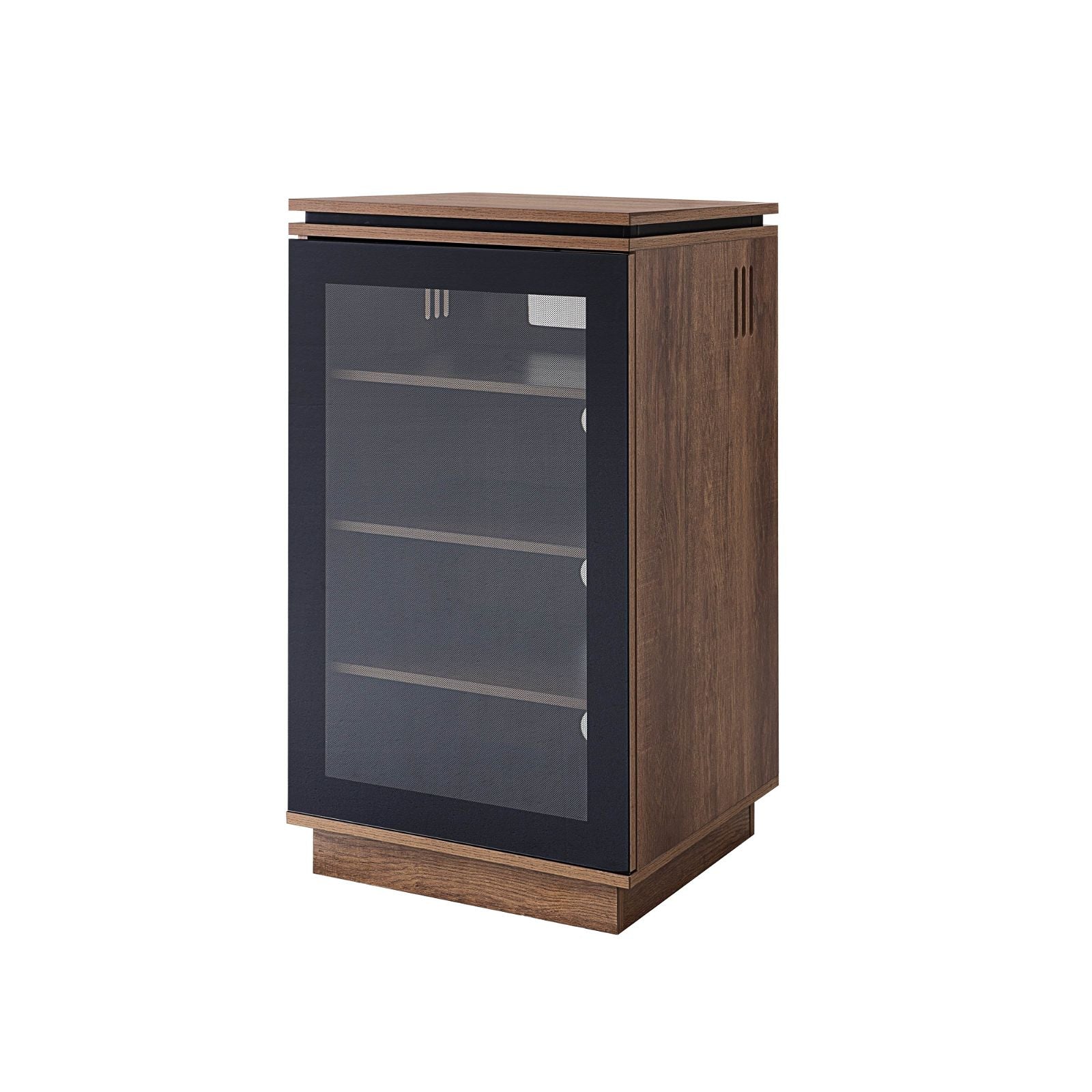 TITAN HiFi Vinyl Dark Oak Entertainment Center - Premium Audio Rack for Record Player & Stereo System - Perfect for Living Room, Home Theater & Music Studio Setup