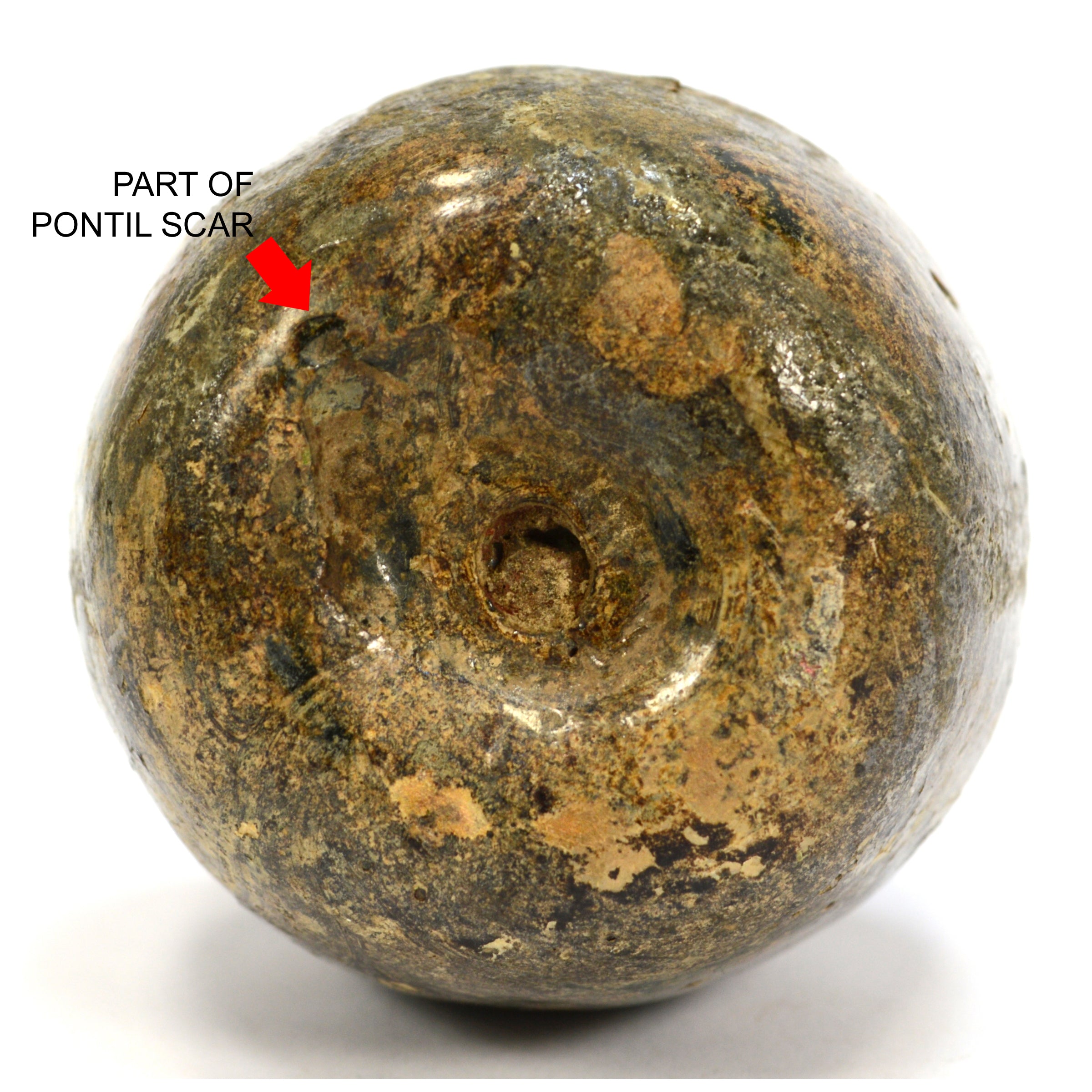 Ancient Roman Free-Blown Glass Flask Bottle Vessel 3.25