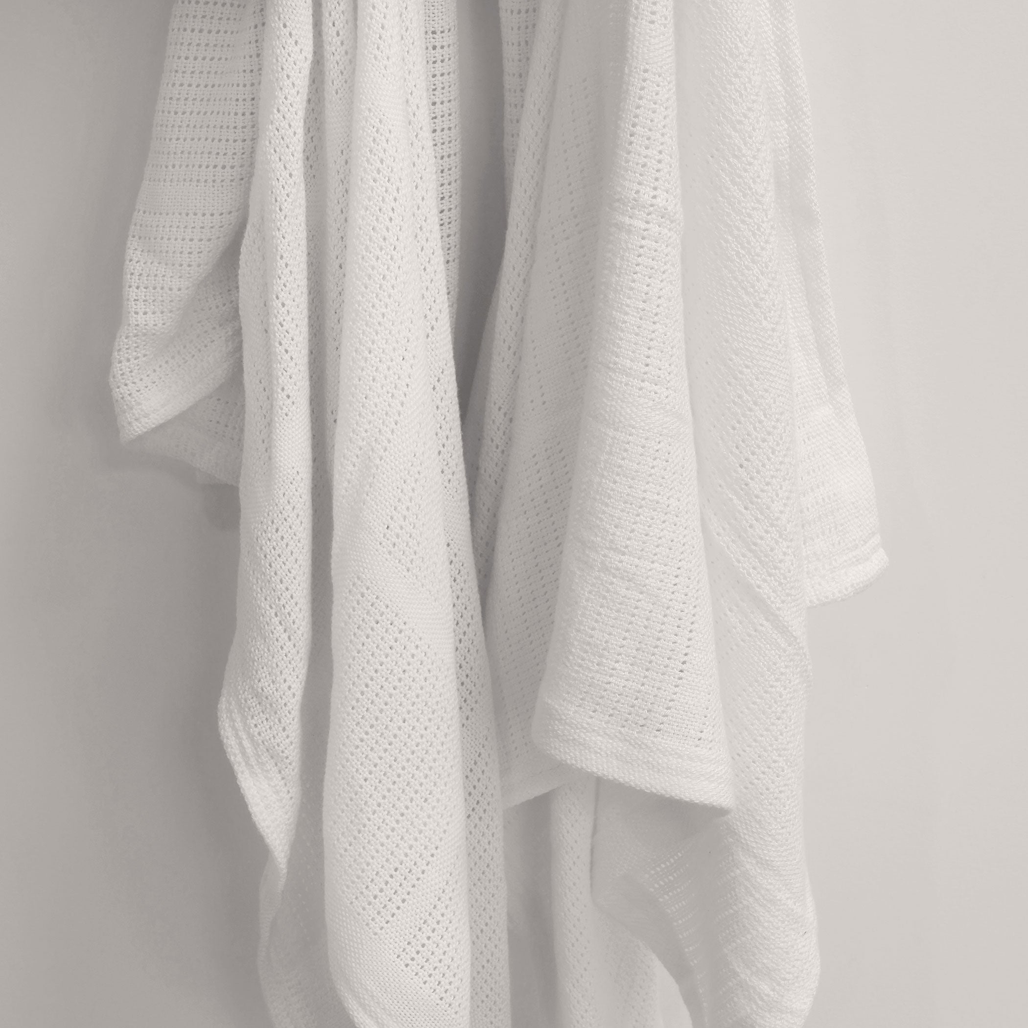 Soft & Breathable Bamboo White 2-Pack Cellular Blankets for Baby - Perfect for Nursery, Swaddling & Stroller Use