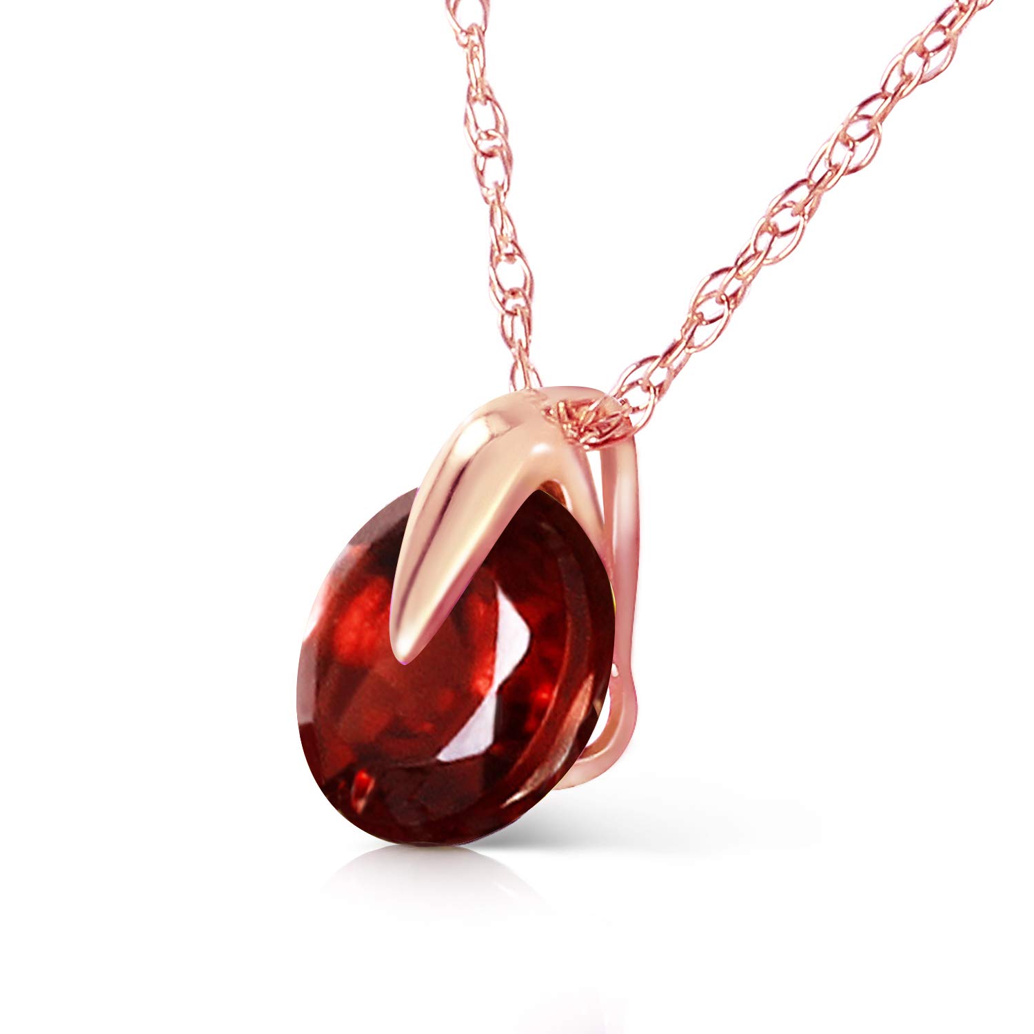 14K Solid Gold Necklace with Natural Garnet - Galaxy Gold GG Elegant Jewelry for Women, Perfect for Gifts, Anniversaries & Special Occasions