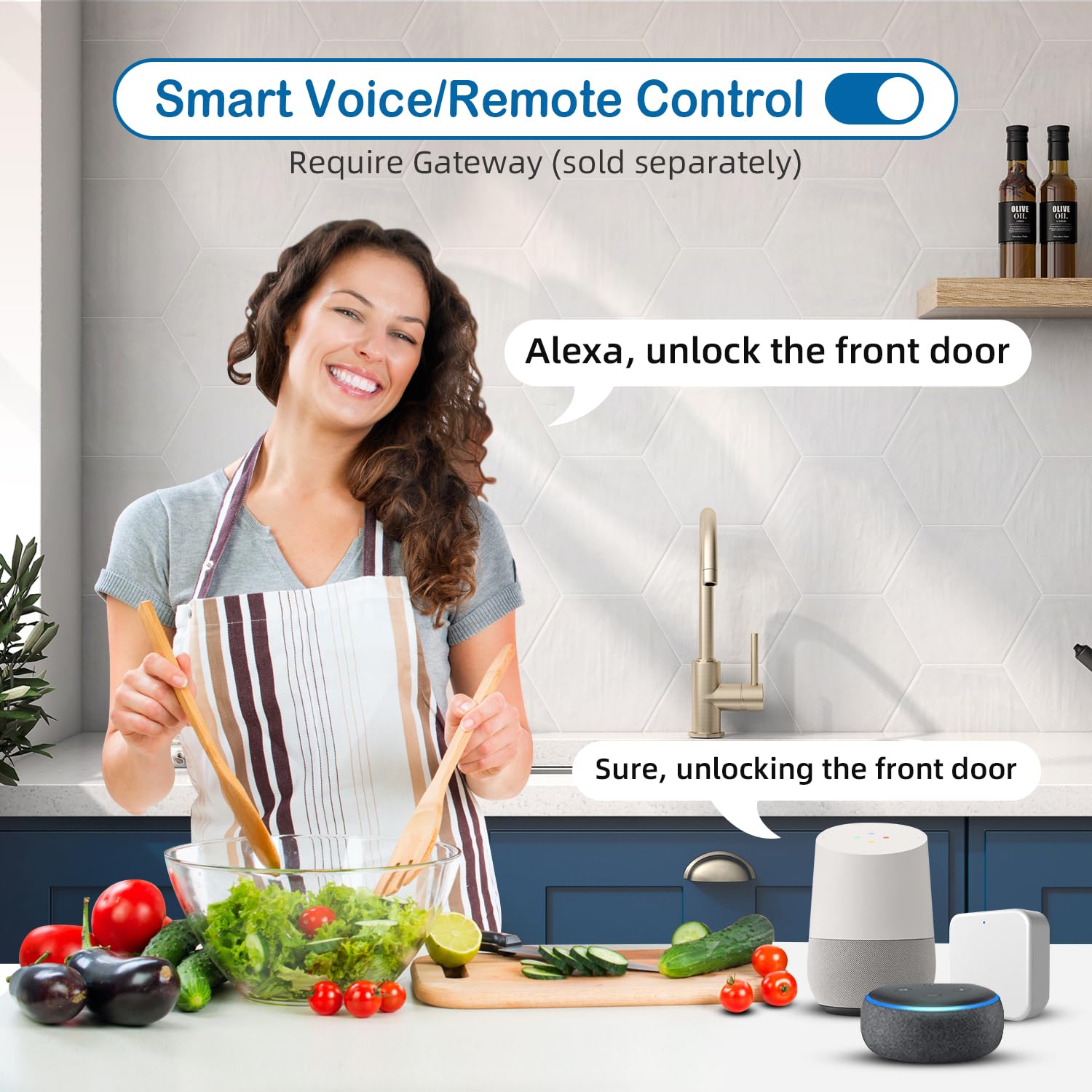 Smart Keyless Entry Door Lock with Keypad & Fingerprint - Electronic Deadbolt for Front/Exterior Doors - Auto Lock, App Control & Manual Key Backup - Perfect for Home Security & Airbnb Rentals