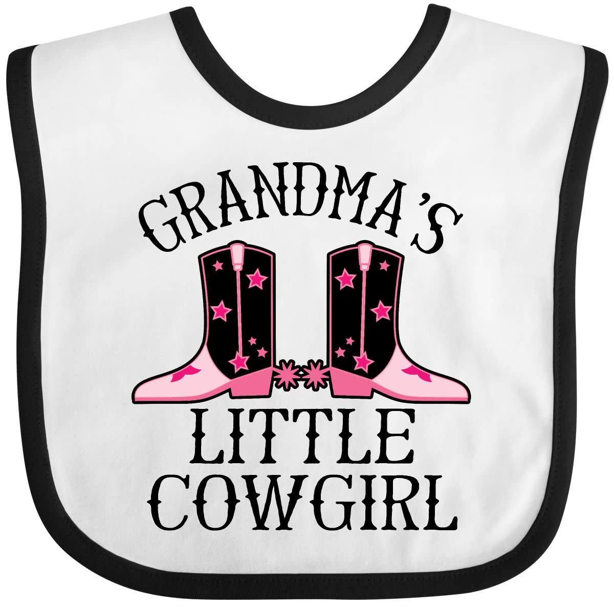 Inktastic Grandma Little Cowgirl Baby Clothes - Cute Western Style Baby Bib for Girls & Boys - Perfect for Cowboy Themed Parties, Rodeo Events & Western Photo Shoots