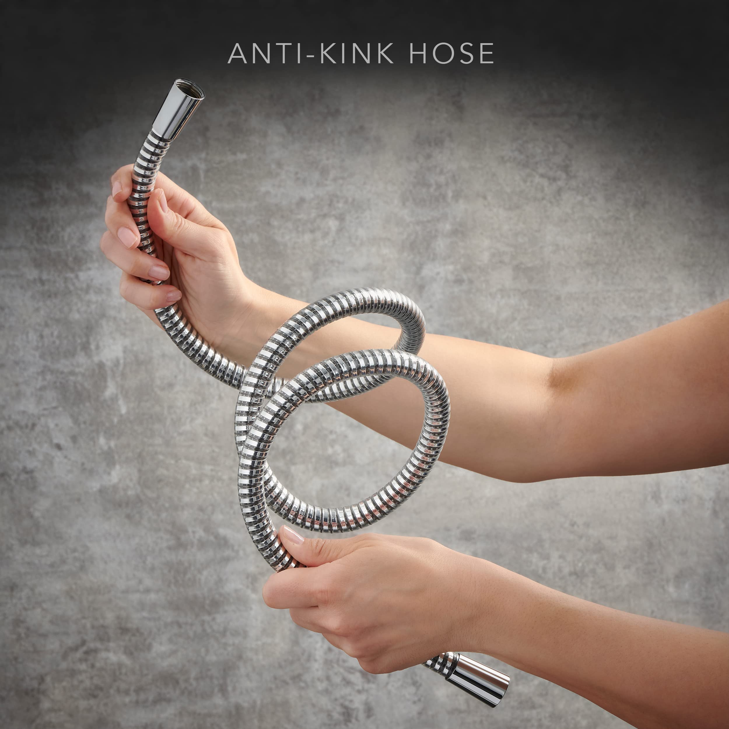 Premium Chrome Shower Fittings Kit - 4 Spray Showerhead with 1.25M Hose (Model 2.1605.154) for Bathroom & Spa Relaxation - High Pressure Water Saving Design