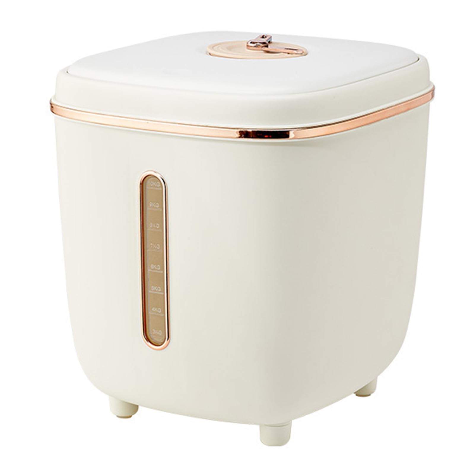 Premium Airtight Rice Storage Container with Lid - 5L Large Sealed Food Bin for Rice, Flour, Grains & Dry Goods - Ideal for Kitchen Pantry Organization & Bulk Food Storage (White)