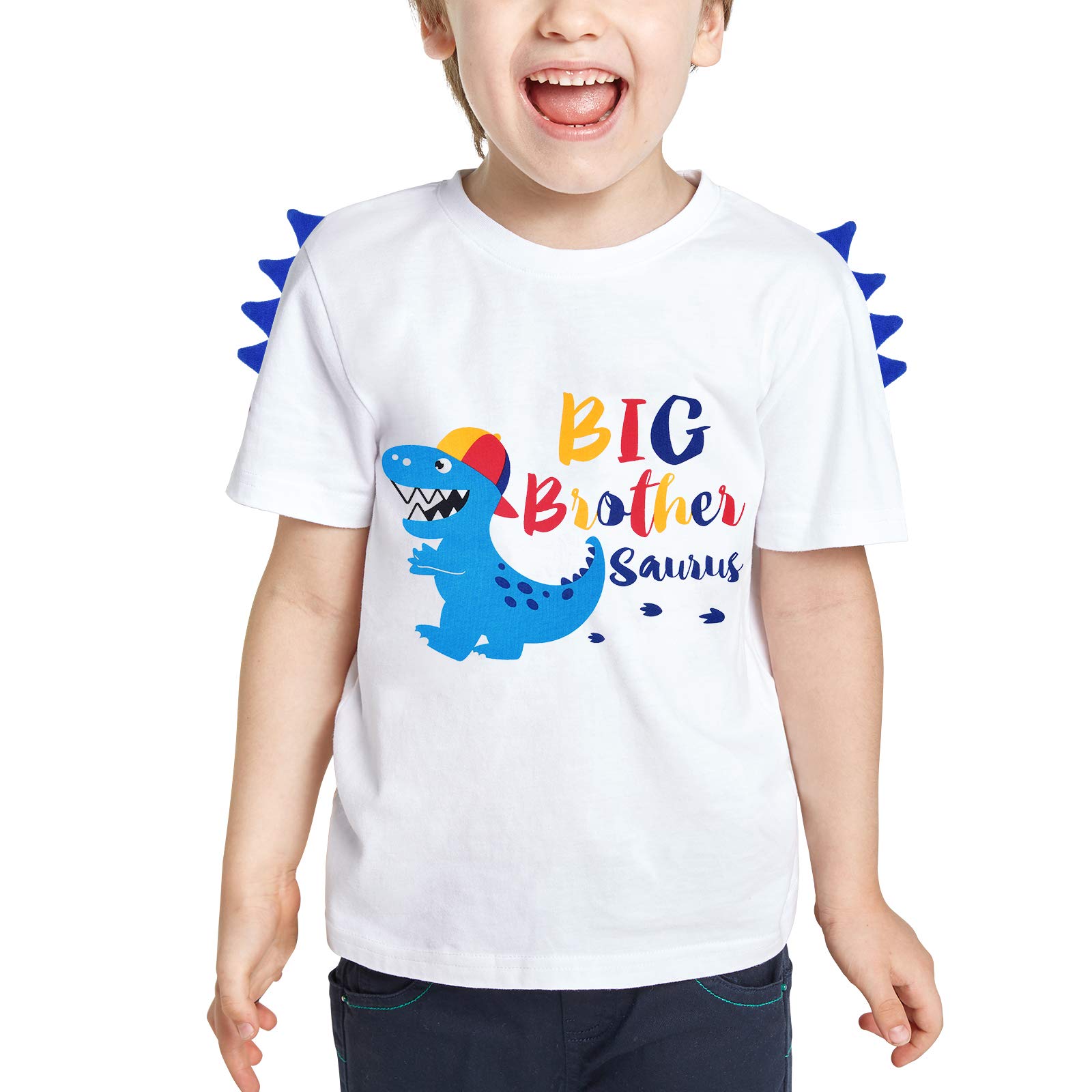 Dinosaur Big Brother Announcement T-Shirt - Cute Sibling Outfits for Toddler Boys | Fun Matching Family Shirts for Birth Announcement & Special Occasions