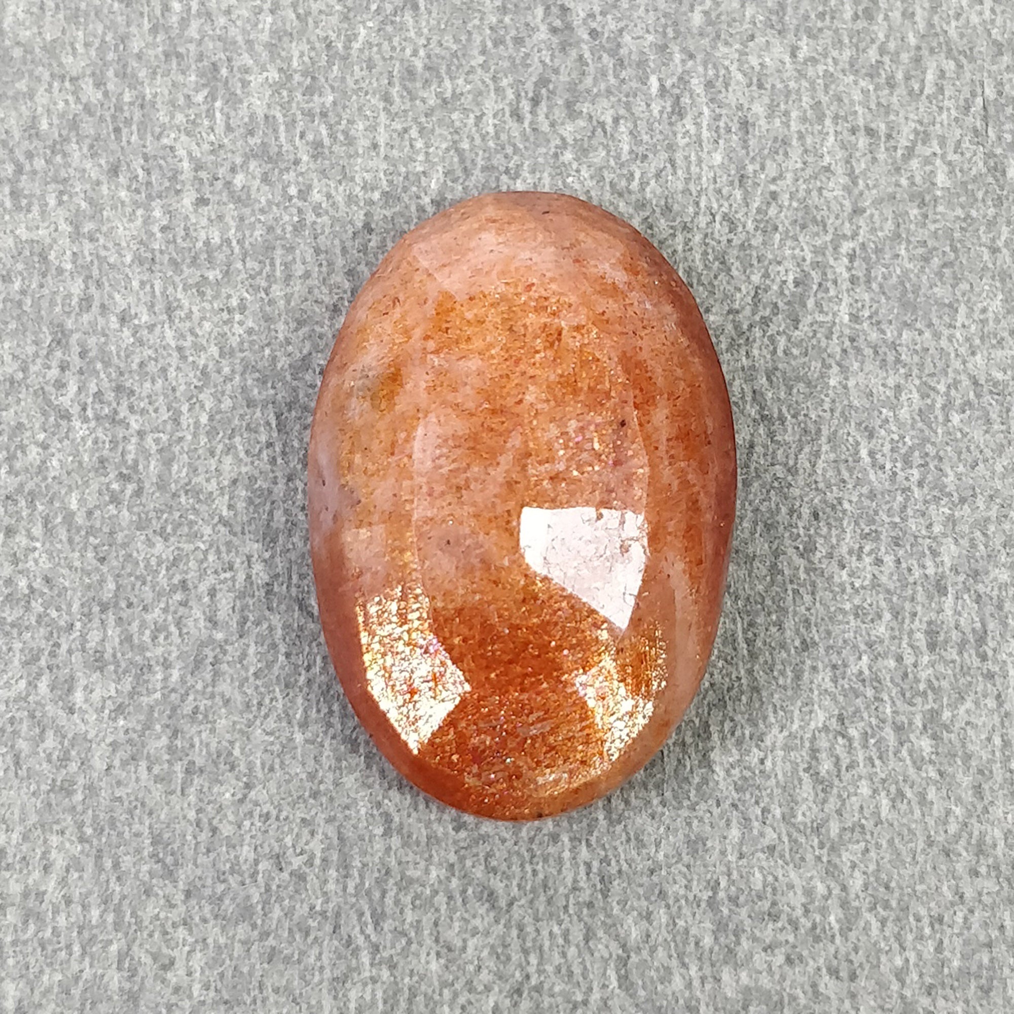 Natural Untreated Chatoyant Orange Sunstone Gemstone - 9.15cts Oval Cut 18x12mm (Video Included) | Healing Crystal Jewelry Making, Meditation & Energy Work