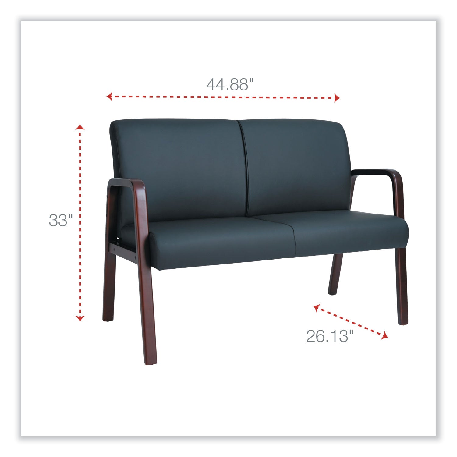 Alera WL Series Reception Lounge Loveseat - 44.88
