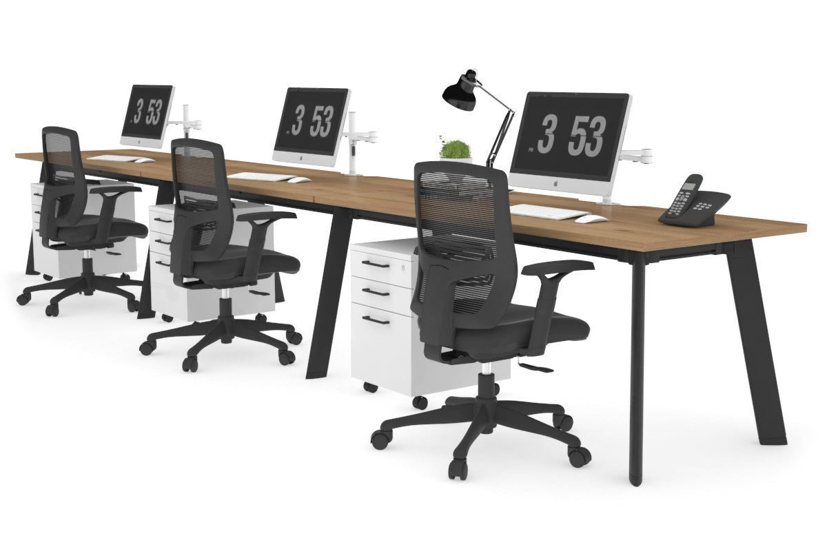 Switch 3-Person Office Workstation Desk - 1800L x 800W with Cable Management | Ideal for Collaborative Workspaces & Open Office Environments