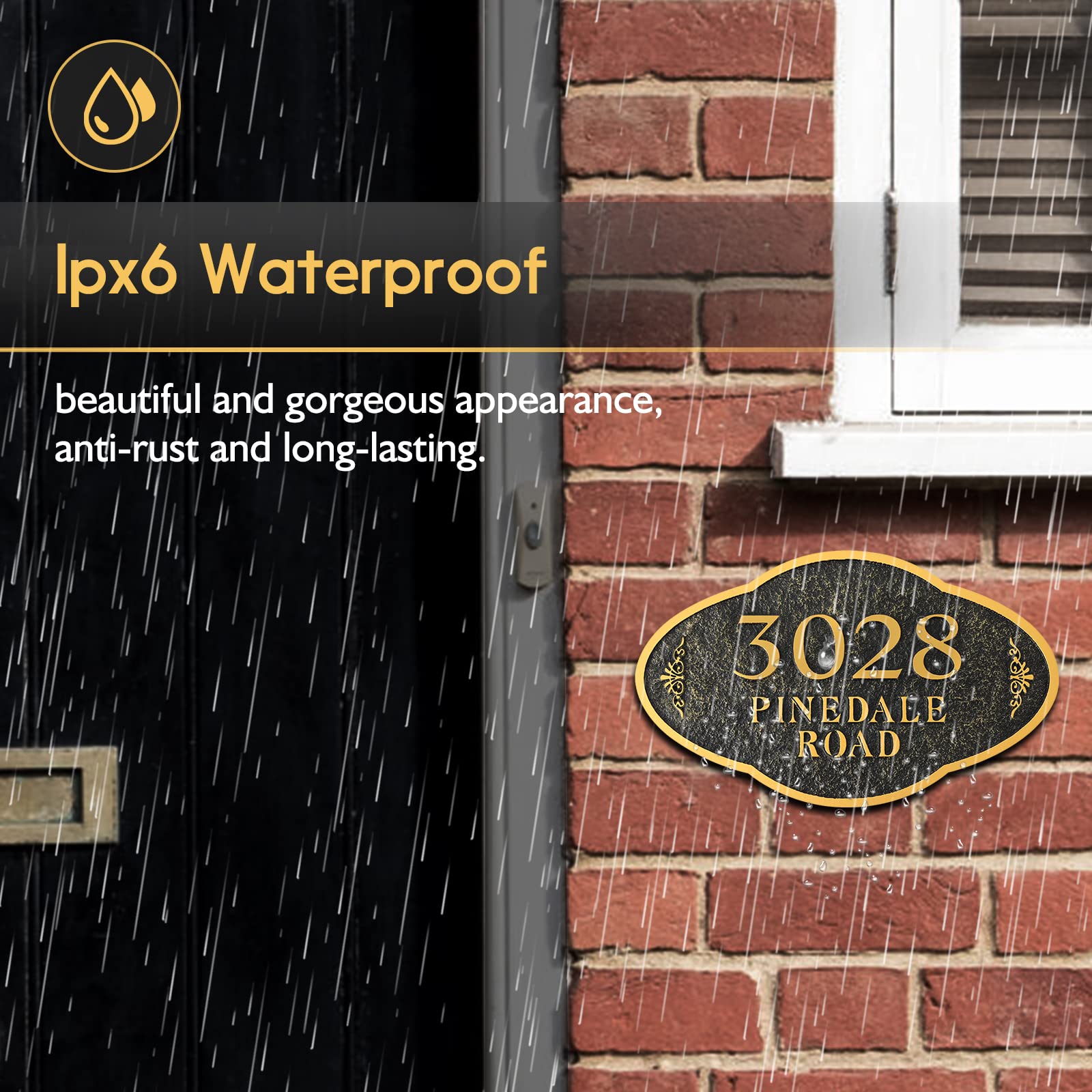Personalized Metal Address Plaque - 11.8