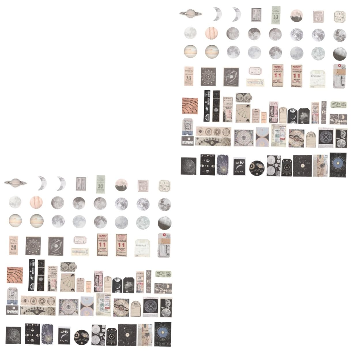 NUOBESTY 2 Sets Scrapbook Journal Kit - 50pcs Self-Adhesive Stickers for Scrapbooking, Bullet Journaling, Card Making & DIY Crafts - Vintage Floral Decorative Stickers for Planners, Albums & Gift Wrapping