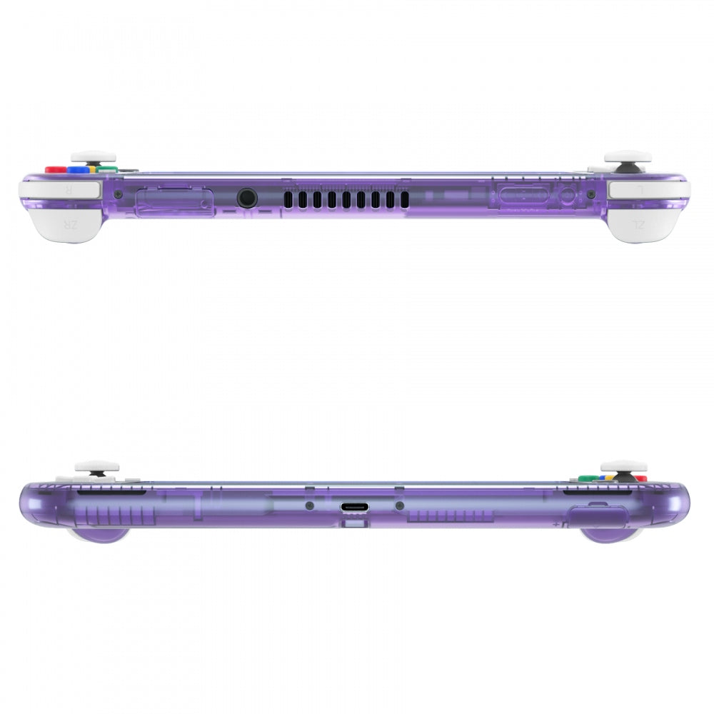 eXtremeRate Clear Atomic Purple DIY Replacement Shell for Nintendo Switch Lite - Custom Controller Housing with Screen Protector | Perfect for Gaming Enthusiasts & DIY Modders | Enhance Your NSL Handheld Experience