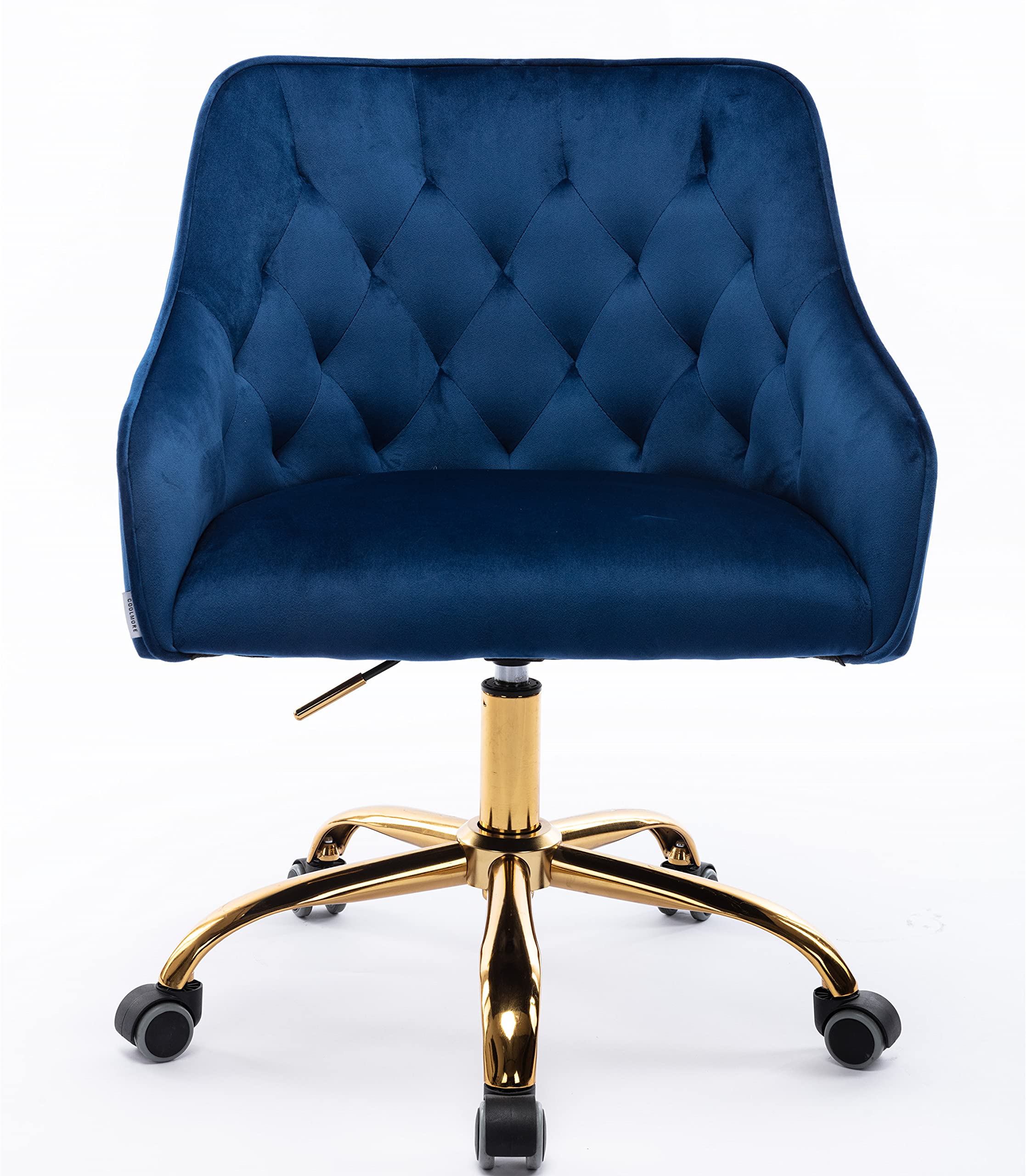 SSLine Velvet Home Office Chair - Modern Swivel Velvet Desk Chair with Golden Base, Soft Seat Executive Task Chair for Computer Work (Navy) | Perfect for Home Office, Gaming Setup & Workspace Decor