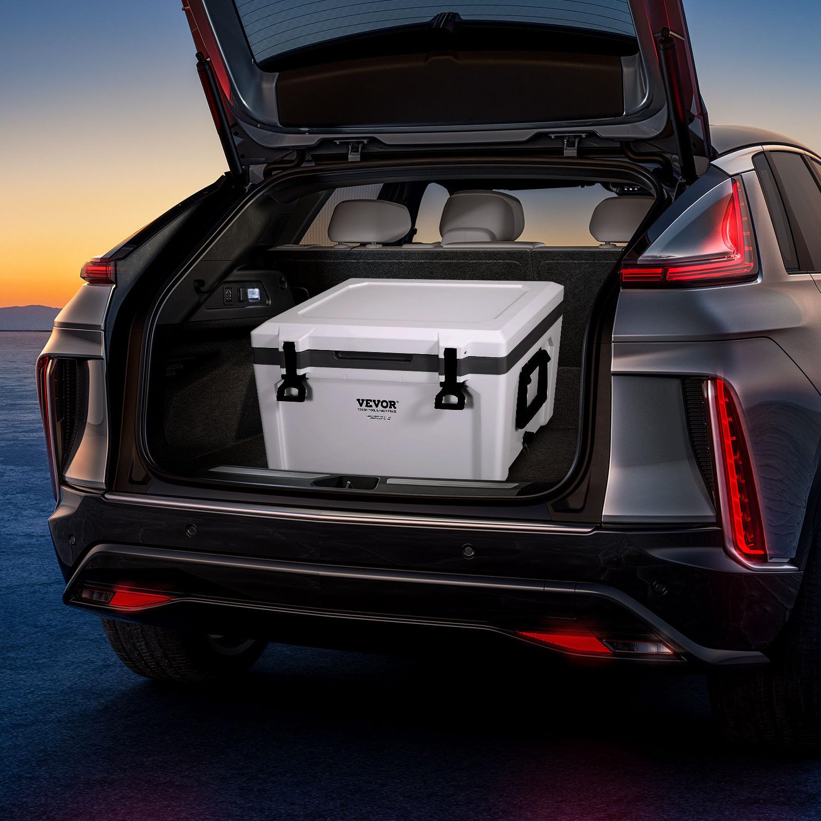 VEVOR 52 Quart Insulated Portable Cooler - Heavy Duty Ice Chest for Camping, Beach, Picnics & Outdoor Adventures | Holds 50 Cans with 6-Day Ice Retention | Perfect for Tailgating, Fishing Trips & Road Trips