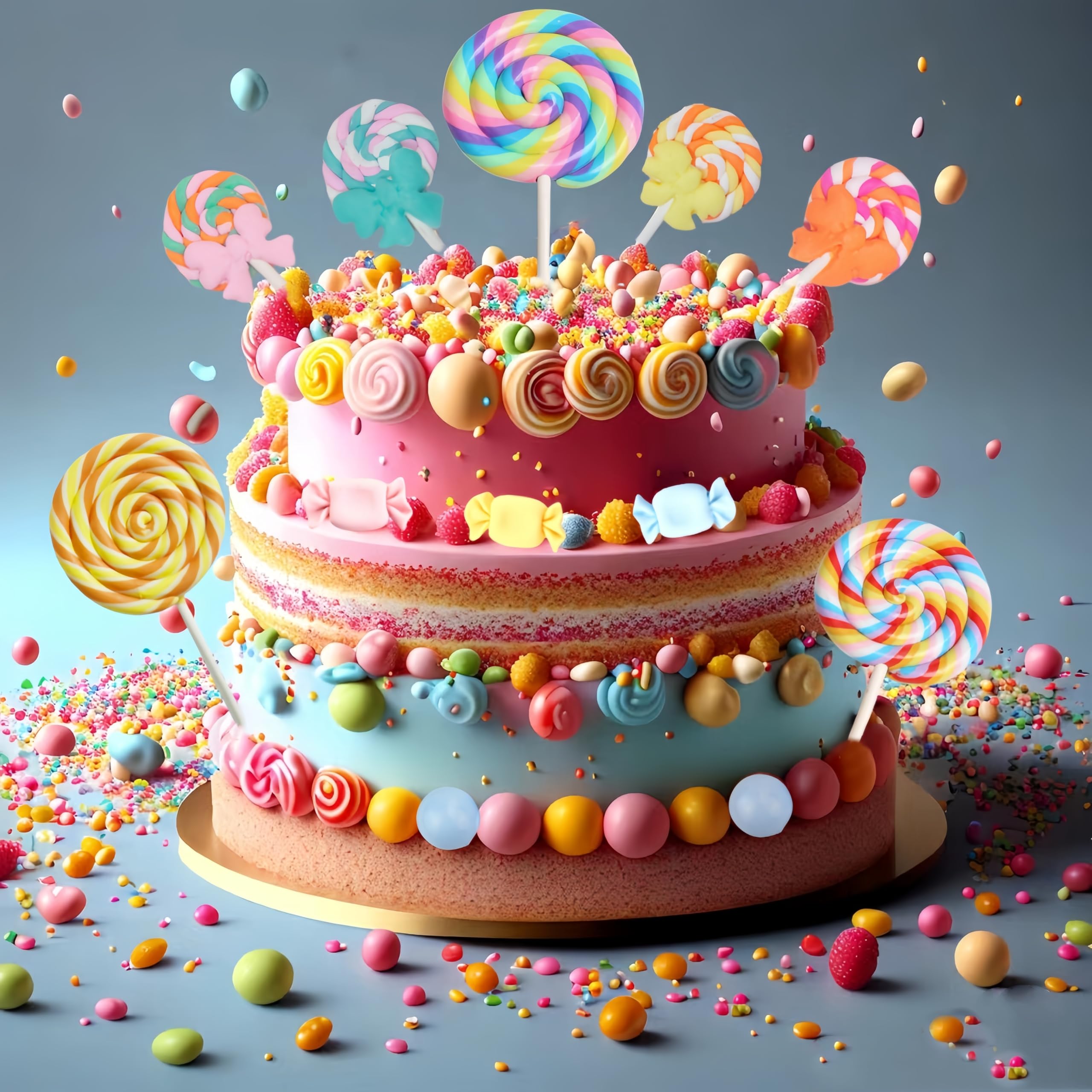 Colorful Candyland Cupcake Toppers - Lollipop Cake Decorations for Birthday Parties, Baby Showers & Wedding Desserts | Fun Candy Bow Toppers for Cupcakes, Cakes & Sweet Treats