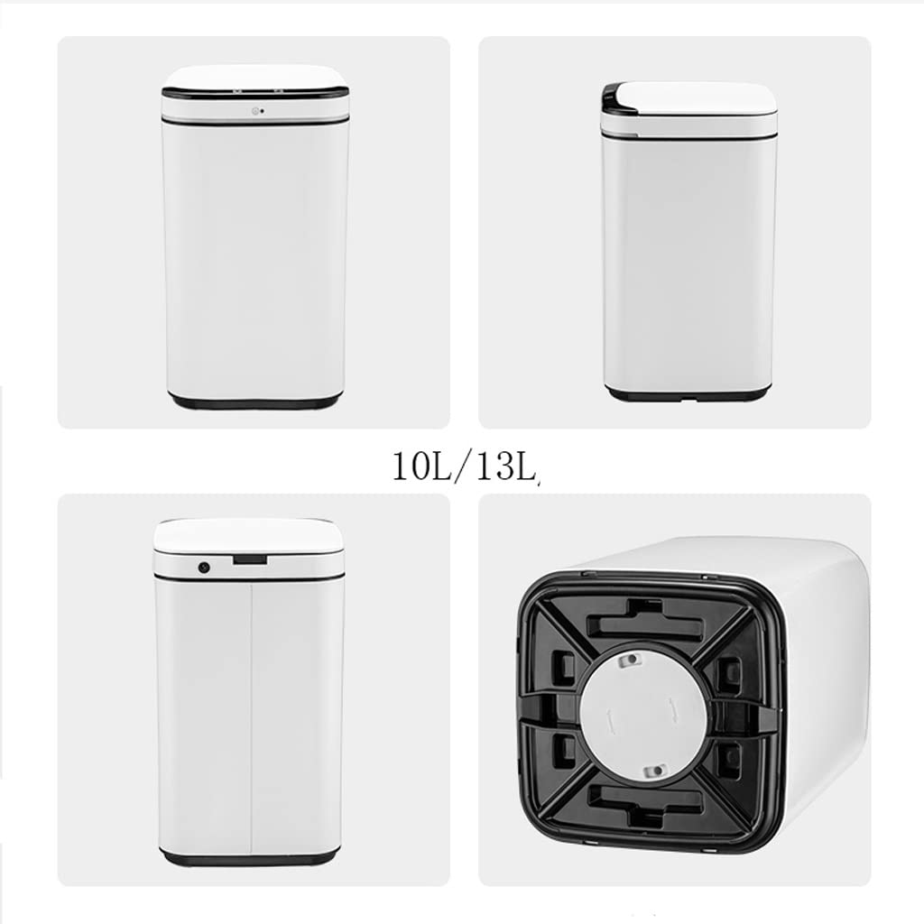 Smart Automatic Sensor Trash Can with Lid - 9L Touchless Kitchen & Bathroom Garbage Bin, Motion-Activated Night Light for Home, Office, Bedroom & Living Room (Color: A) - Perfect for Hands-Free Waste Disposal & Hygienic Spaces