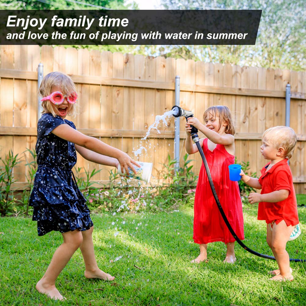 Heavy Duty Metal Garden Hose Nozzle with 9 Adjustable Spray Patterns - Front Trigger Sprayer for Cleaning, Watering Plants, Washing Cars, Bathing Pets | Perfect for Outdoor Gardening, Car Detailing & Pet Care