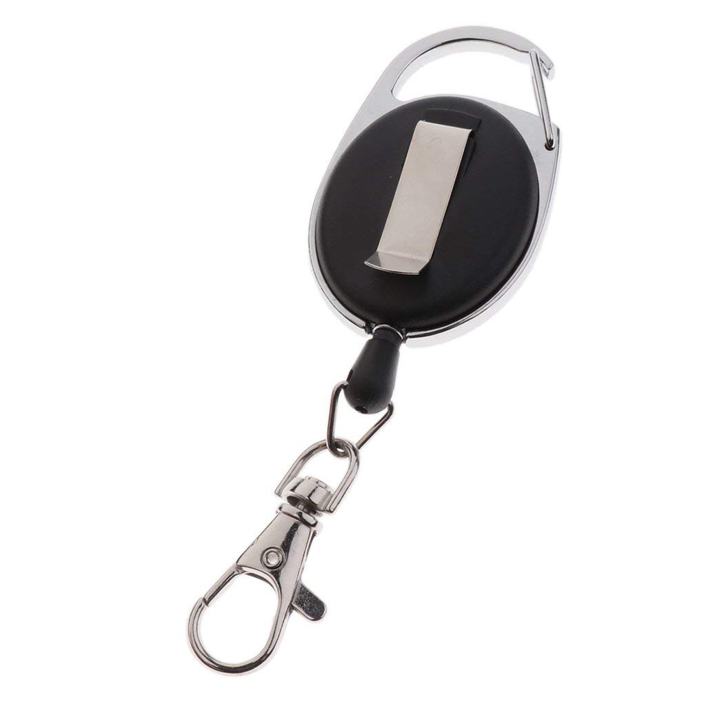 6 Pack Retractable Badge Holder with Spring Hook - ID Card Lanyard, Keychain for Work, School & Events - Durable Reel for Nurses, Teachers & Security Personnel
