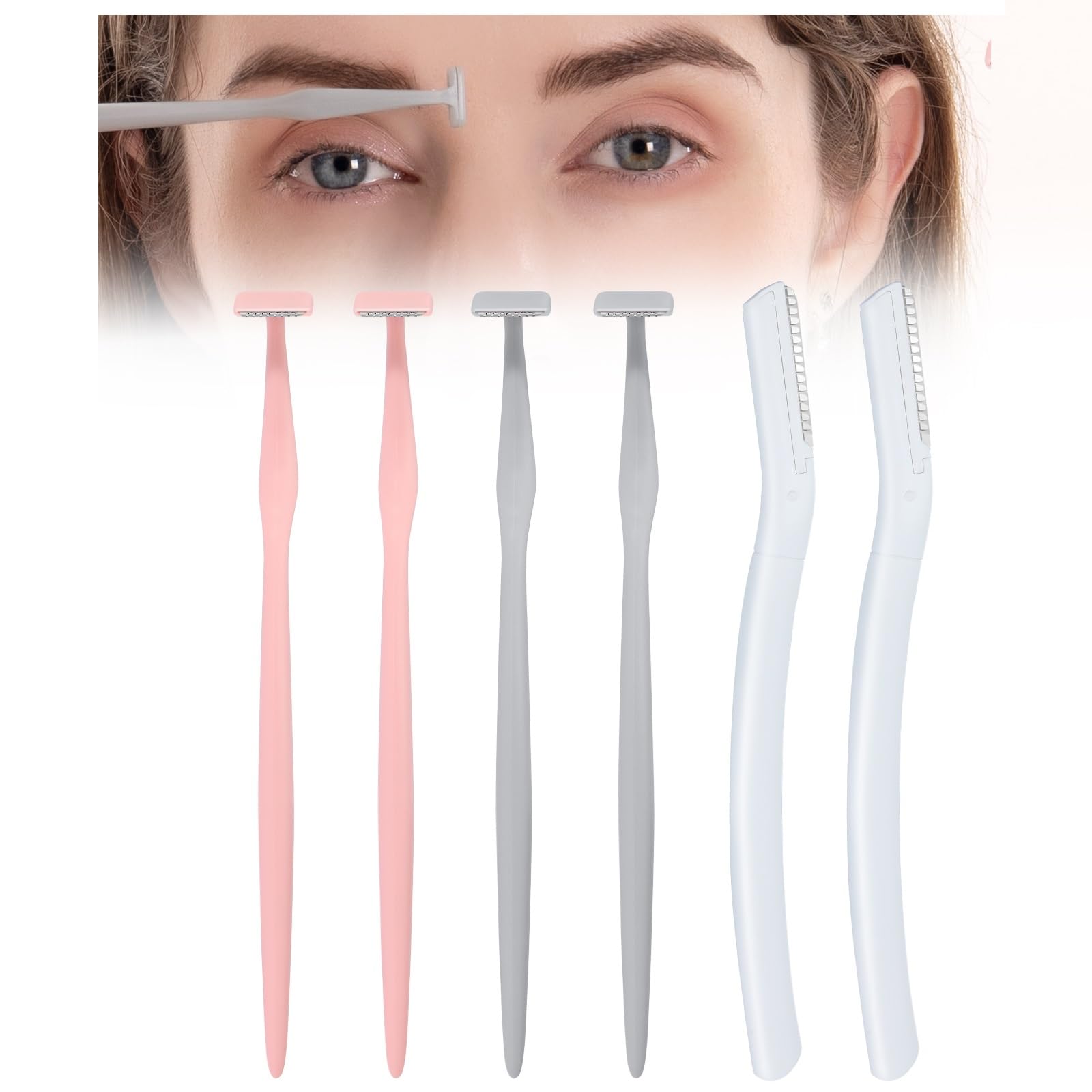 6 Pack Japanese Eyebrow Razors for Women - Ultra Sharp Precision Blades for Peach Fuzz Removal, Dermaplaning & Facial Hair Shaping | At-Home Salon Quality Exfoliating Tools for Smooth Skin Care Routine