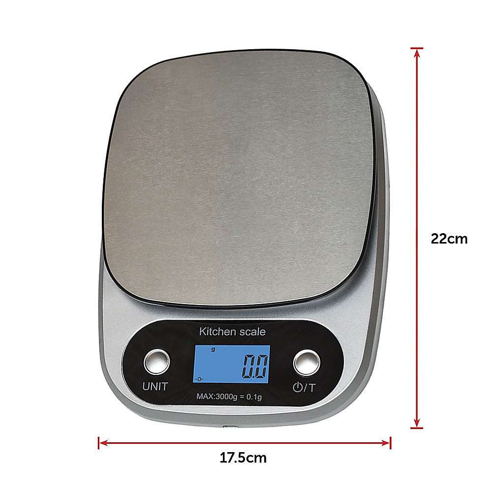 0.1g High Precision Digital Kitchen Scale - Rechargeable Food Scale with 3KG Capacity - Perfect for Baking, Cooking, Coffee Brewing & Meal Prep