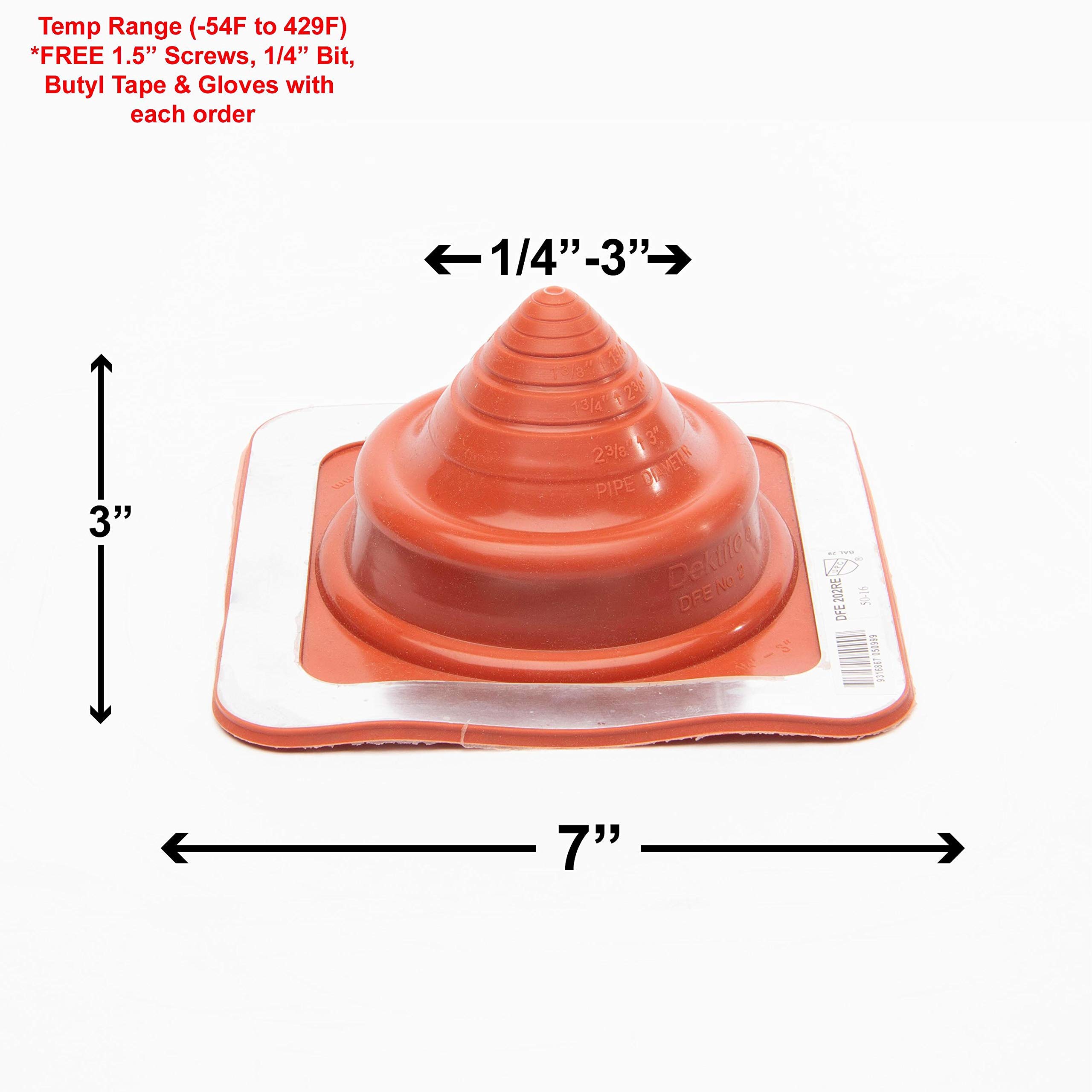 EAGLE 1 Adjustable Silicone Roof Pipe Flashing Boot - High Temperature Resistant, Square Base (2 Pack) - Perfect for Roof Ventilation, Plumbing & HVAC Installations