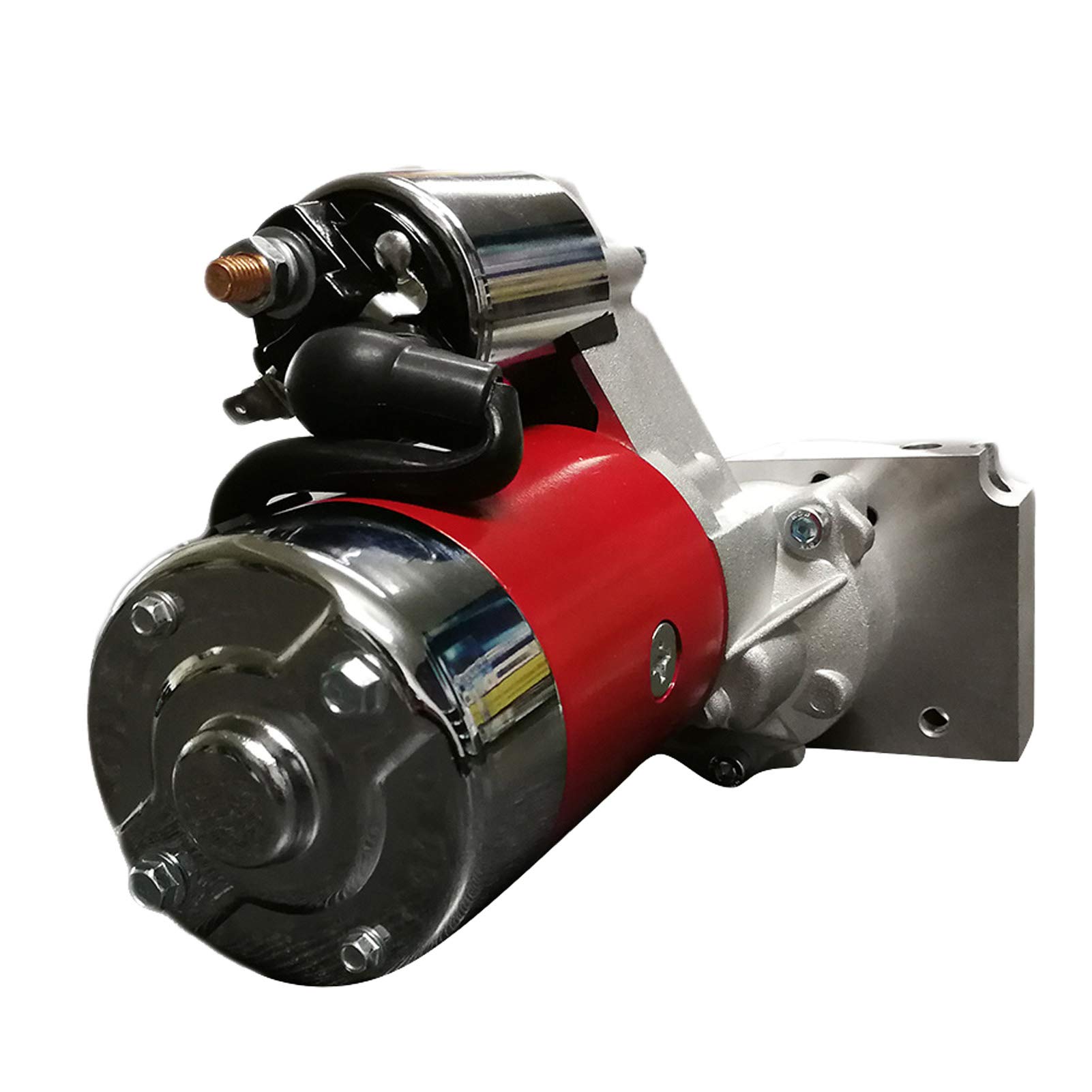 High Torque Mini Racing Starter for Chevy SBC BBC - 153/168 Tooth Flywheel Compatible - 18493 Red Heavy Duty Starter Motor - Perfect for Drag Racing, Hot Rods & Performance Builds