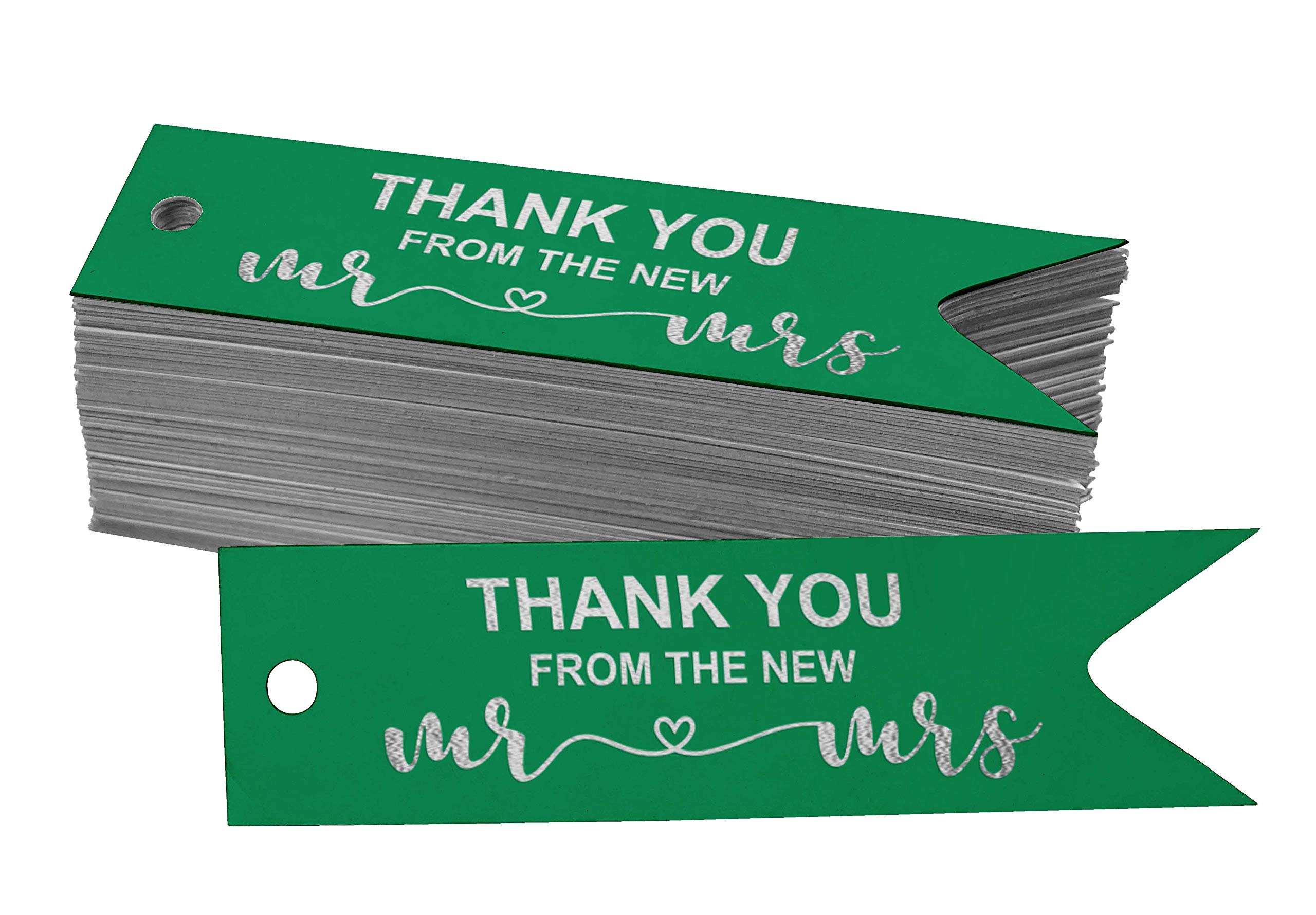 100pcs Real Silver Foil Thank You Tags - Elegant Wedding Favor Hang Tags for Bridal Shower, Baby Shower & Party Decorations