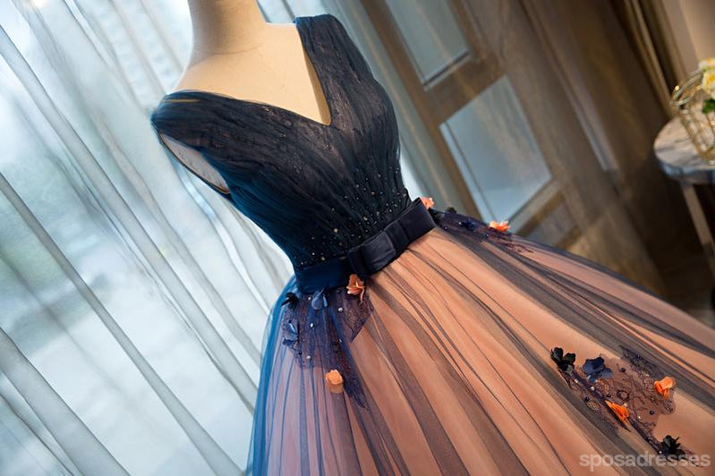 Elegant Deep V Neckline Ball Gown Lace Long Evening Prom Dress - Formal Gown for Homecoming, Wedding, Quinceañera & Special Occasions | Style 17234
