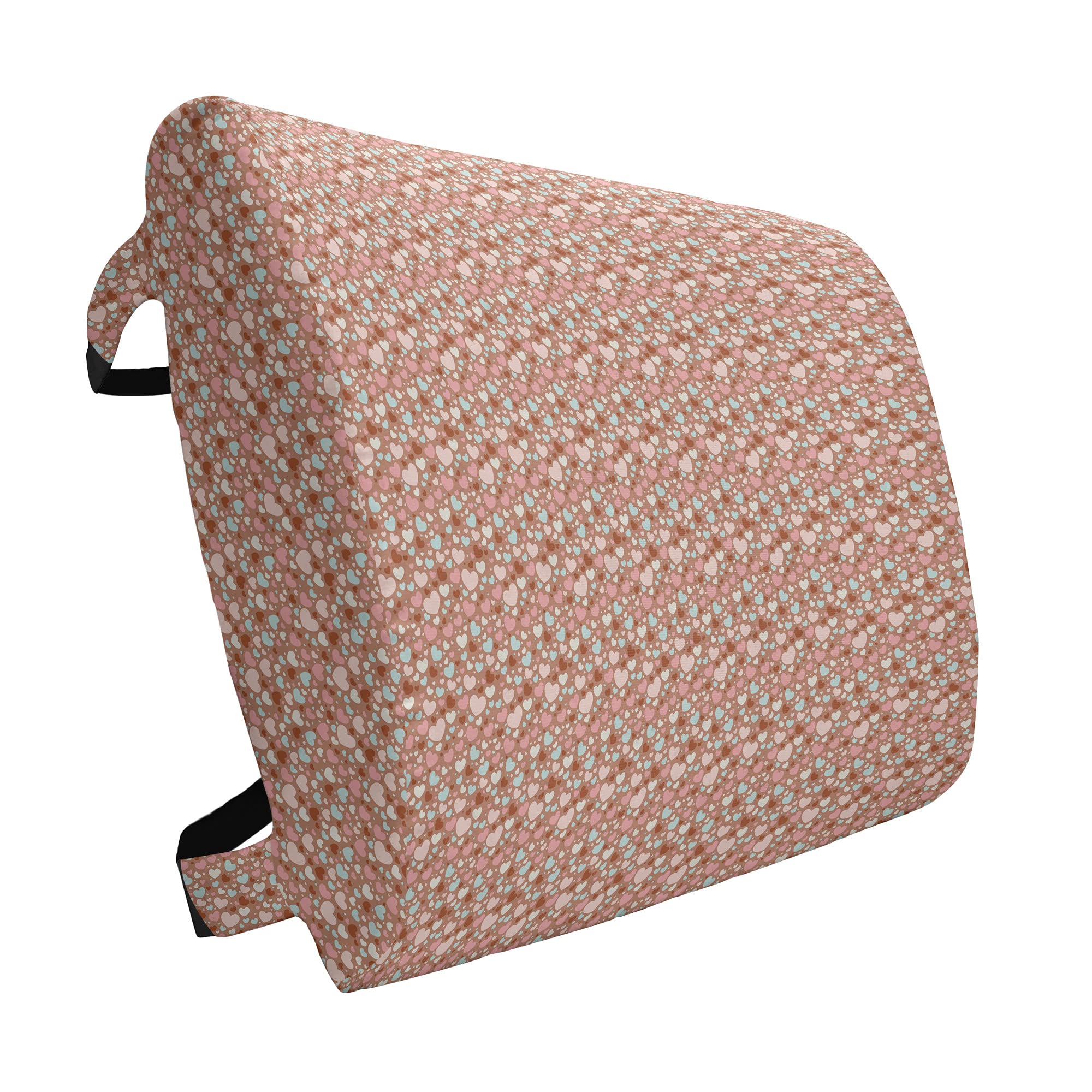 Ambesonne Love Lumbar Support Pillow - Colorful Heart Valentine Design for Office & Car - High Density Foam Back Cushion 14x13