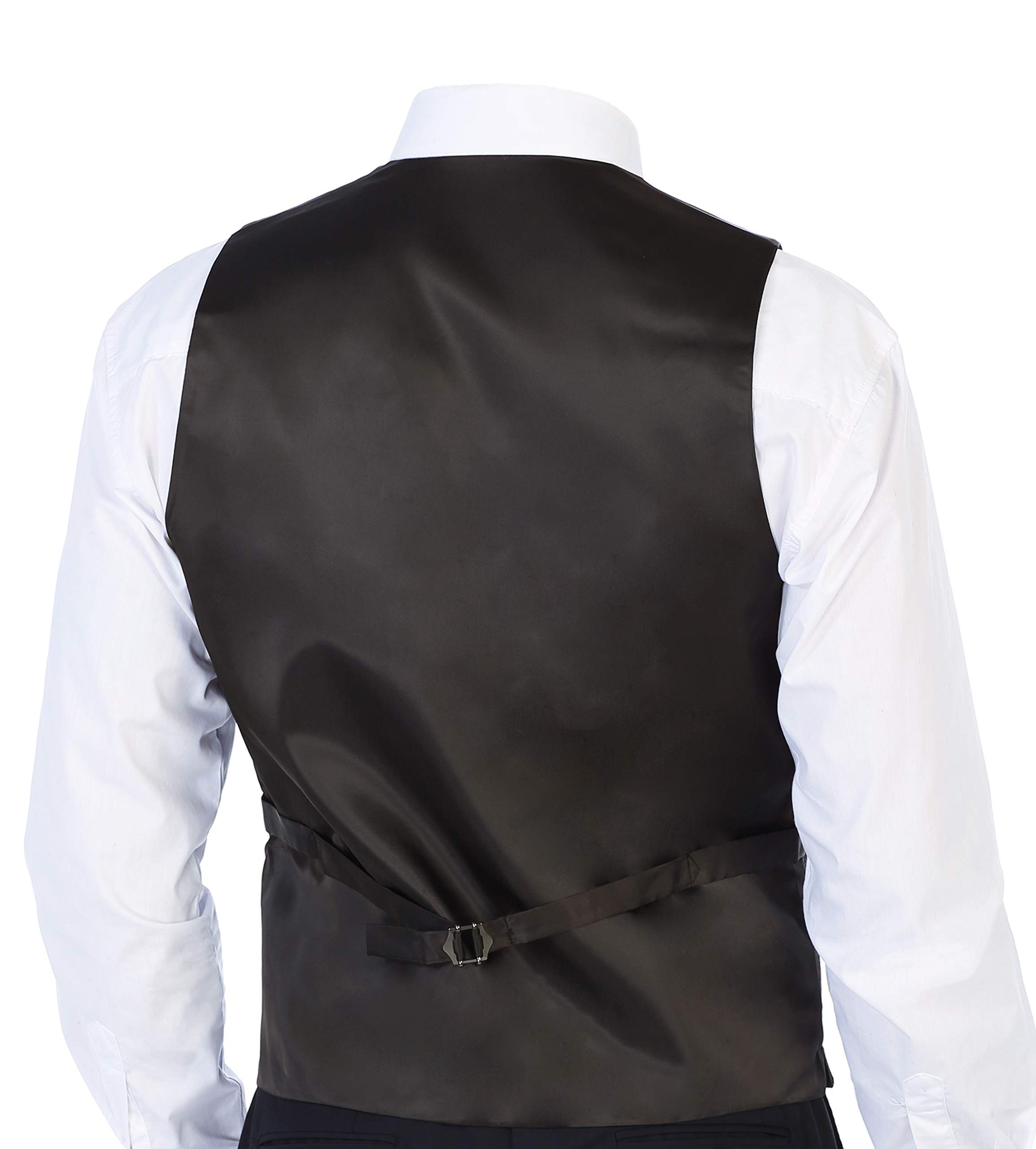 Gioberti Men's 5-Button Wool Blend Tweed Pinstripe Vest for Formal Wear | Business Suit, Wedding, Office & Special Occasions