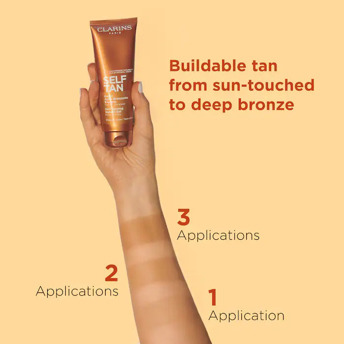 Clarins Self-Tanning Face & Body Tinted Gel - Natural-Looking Autobronceador for Sun-Kissed Glow | Perfect for Beach, Vacation & Everyday Radiance