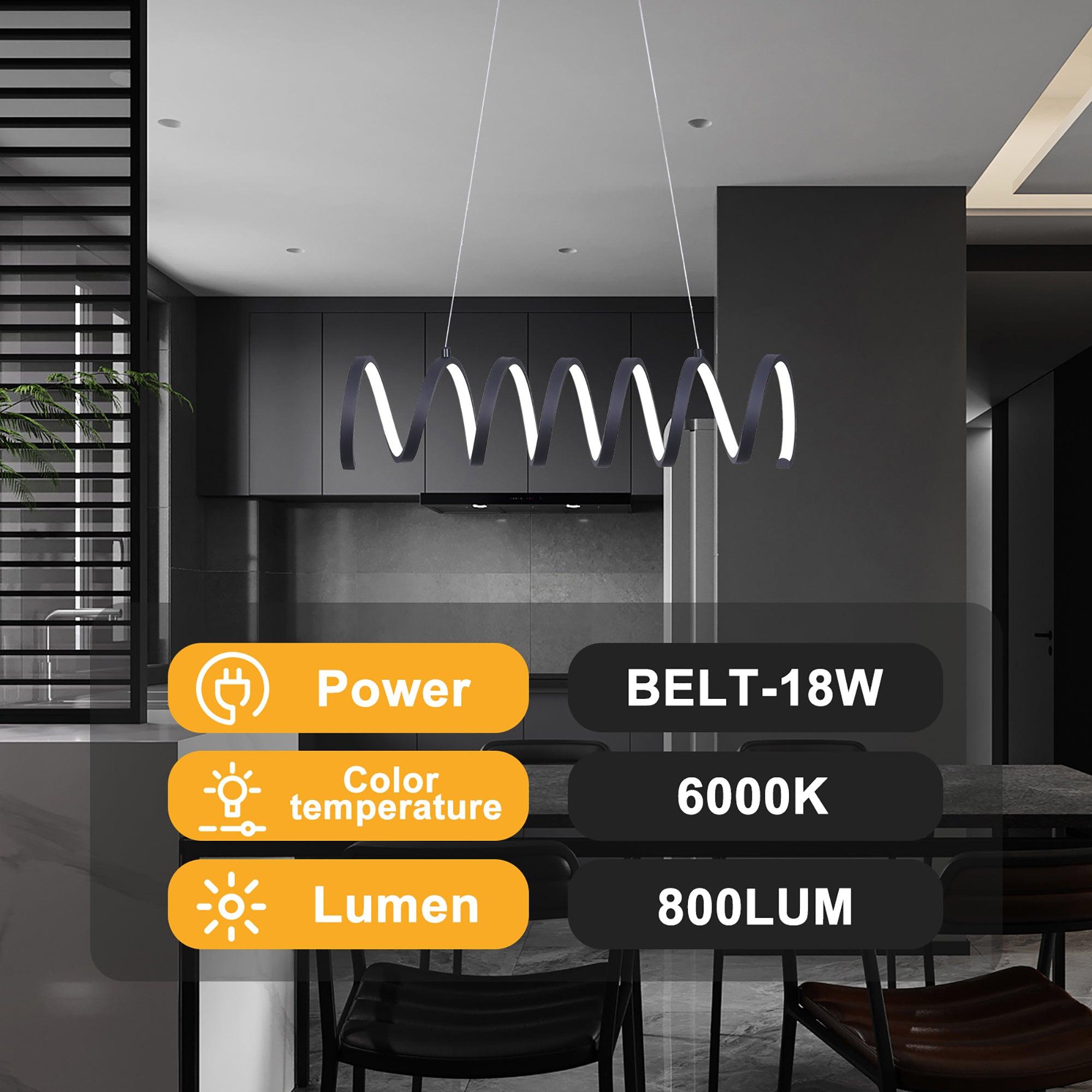 23L x 6H Spiral Loop Aluminum Integrated 14W LED Ceiling Light with Adjustable 47
