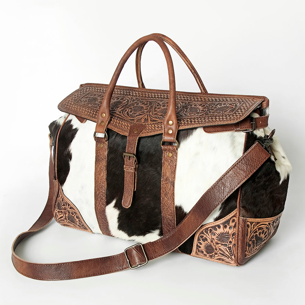 American Darling ADBG516 Genuine Leather Women's Western Handbag - Hand Tooled Saddle Blanket Duffle Purse for Cowgirl Style & Everyday Use