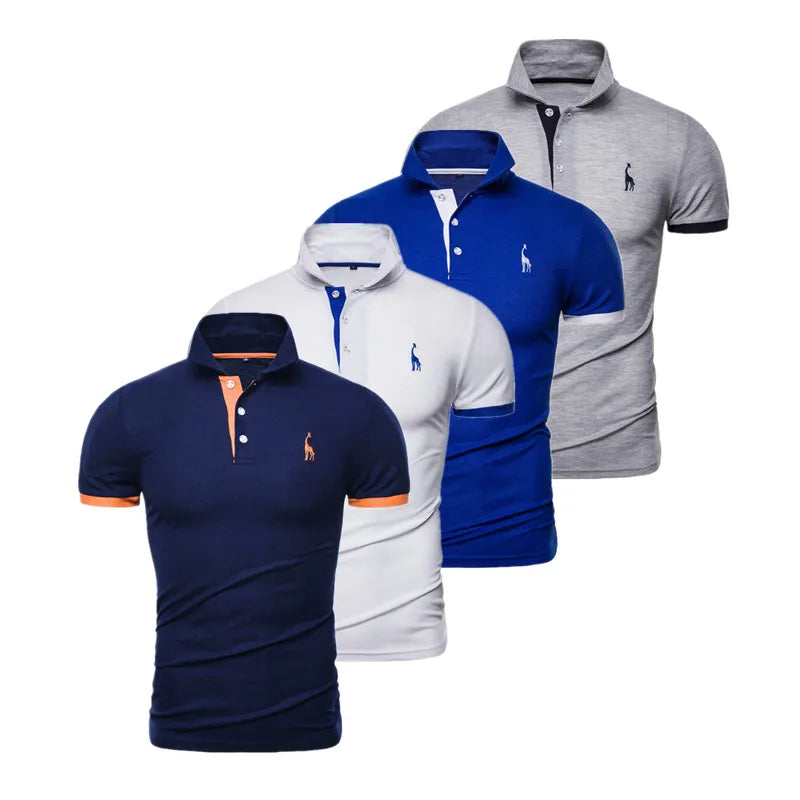 4 Pack Men's Slim Fit Embroidery Polo Shirts - Breathable Short Sleeve Casual & Business Shirts for Summer | Office Wear, Golf Outings & Social Events