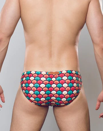 2Eros Retro Red Print Swim Brief V20 - Stylish Men's Swimwear for Beach, Pool & Vacation - Comfortable & Fashionable Swim Trunks for Summer Fun
