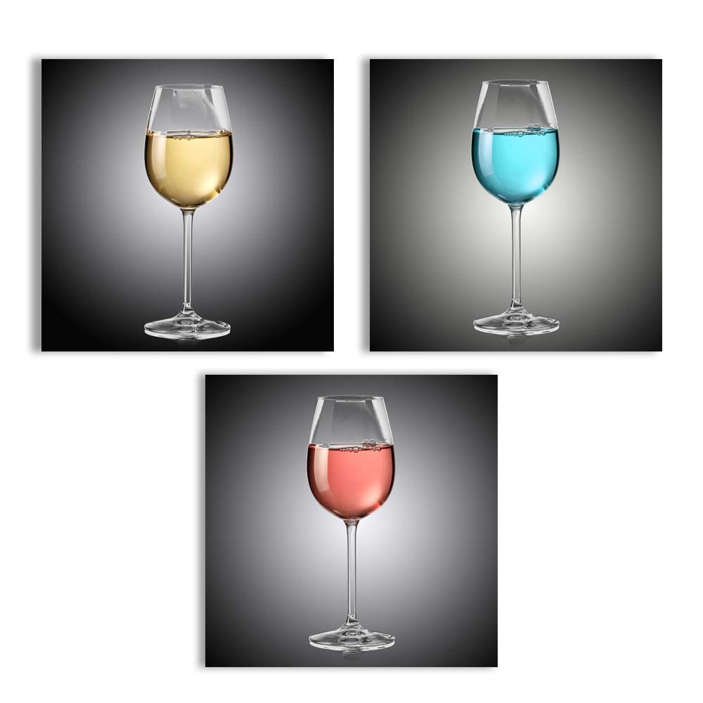 Abstract Vintage Wine Cup Canvas Wall Art - Stretched & Framed 3-Panel Set (24