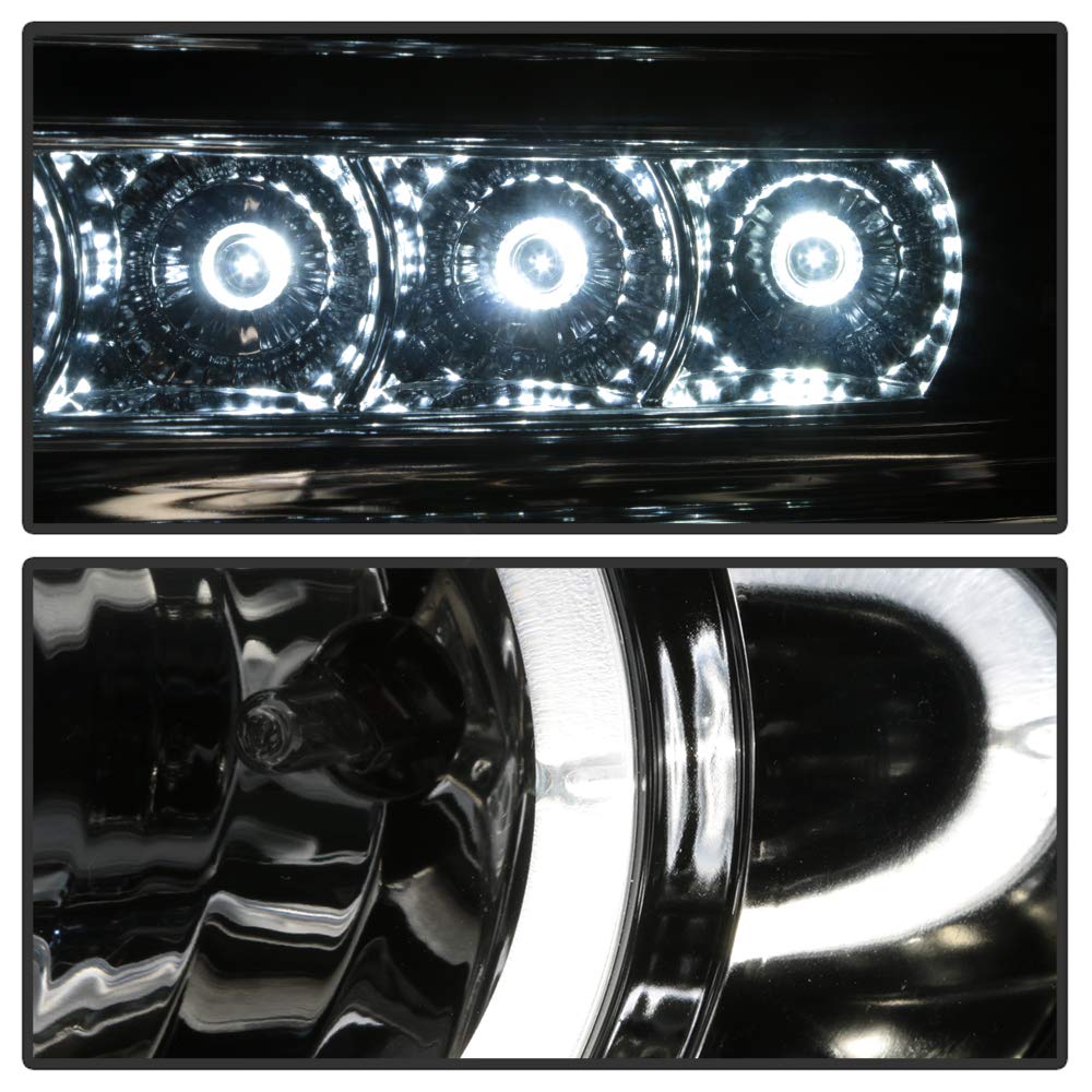 ACANII LED Halo Ring Projector Headlights for 2008-2010 Ford F250 F350 SuperDuty - Chrome Housing Replacement Headlamps with Bright Beam for Night Driving & Off-Road Adventures