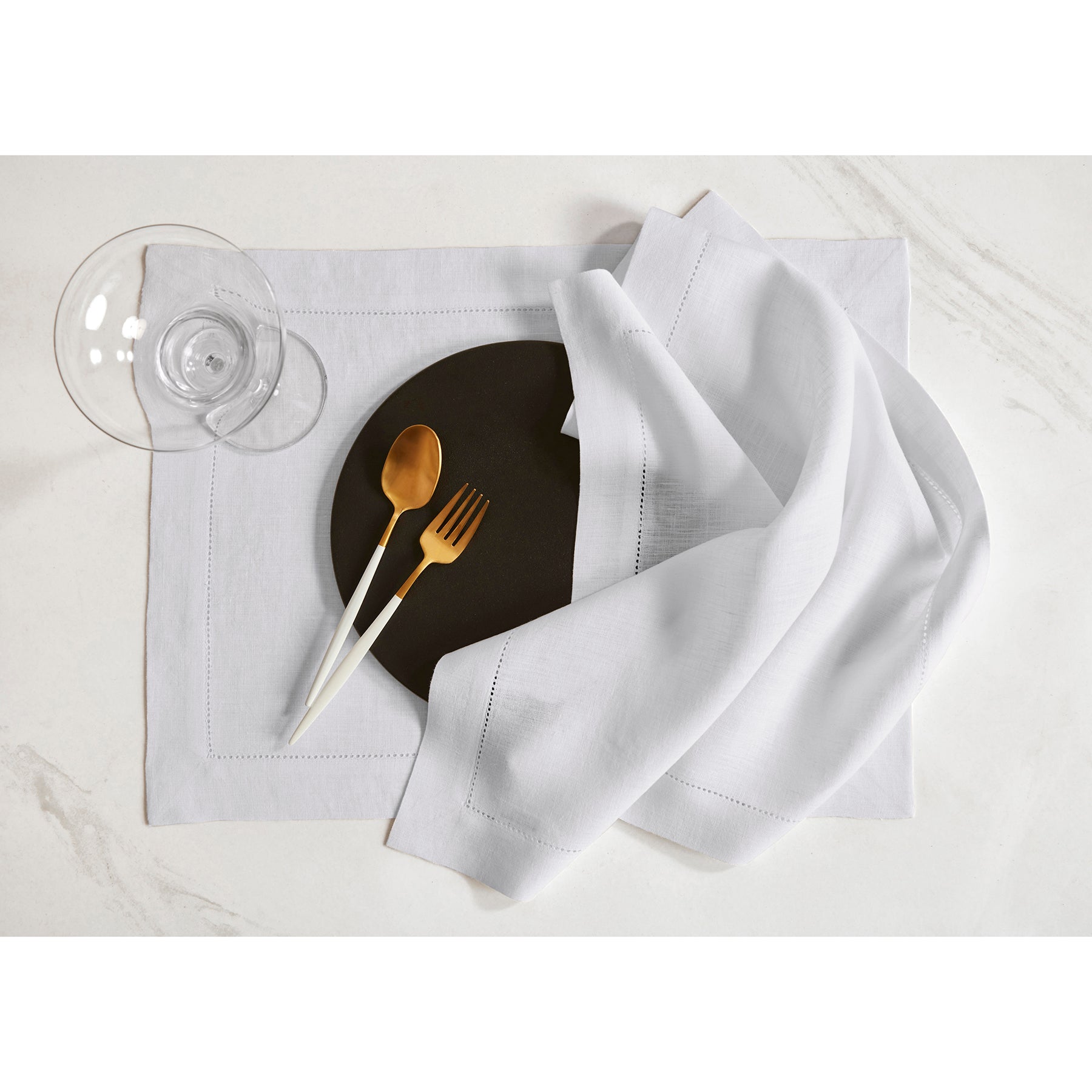 Premium Sonoma Hemstitch Napkins Set of 12 - 100% Cotton Decorative Dinner Napkins for Formal Dining, Wedding, Holiday Table Setting - Elegant Embroidered Linen-Style Napkins for Parties & Special Occasions