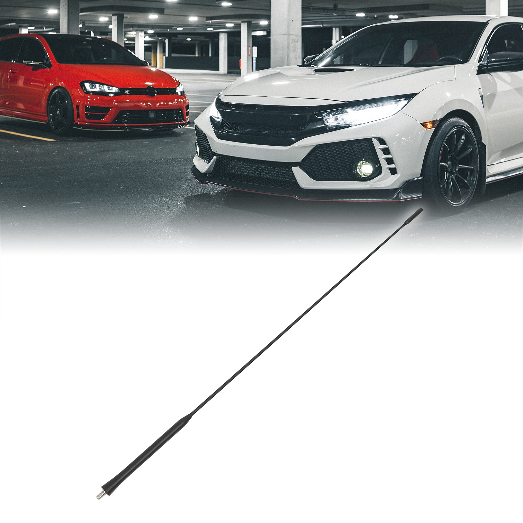 X AUTOHAUX 21.5 Inch Long Car Antenna - AM/FM Radio Roof Mount Signal Aerial Mast Replacement for Ford Focus 2000-2007 (Compatible with XS8Z-18919-AA & 98BZ-18A886-AA) | Enhanced Radio Reception for Road Trips & Daily Commuting