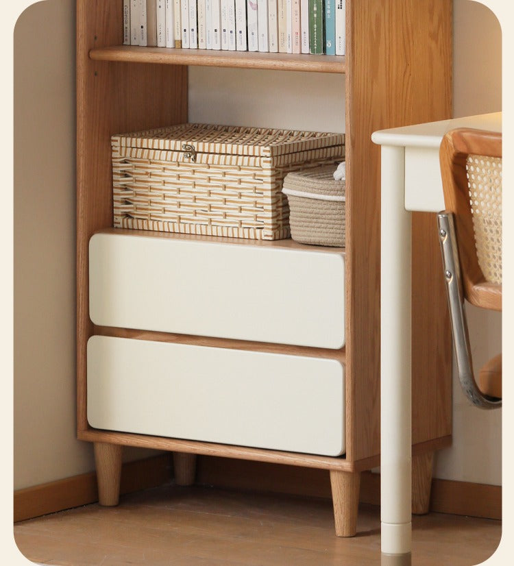 Solid Oak Wood Modern Bookcase Shelf - Stylish Storage for Living Room, Office & Bedroom - Perfect for Books, Decor & Organizing
