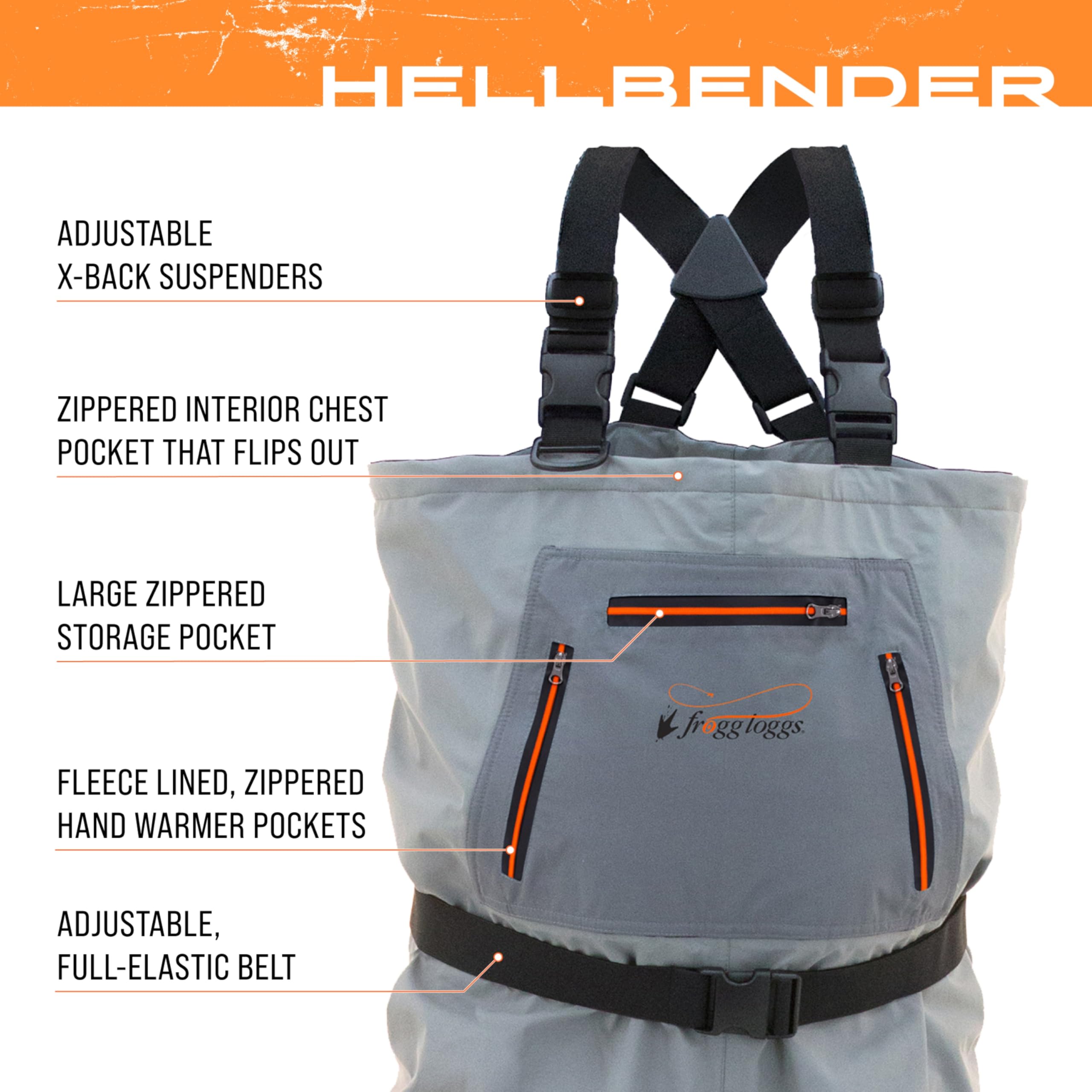 FROGG TOGGS Hellbender Breathable Stockingfoot Fishing Chest Wader for Men - Lightweight Waterproof Fly Fishing Gear for Streams & Rivers