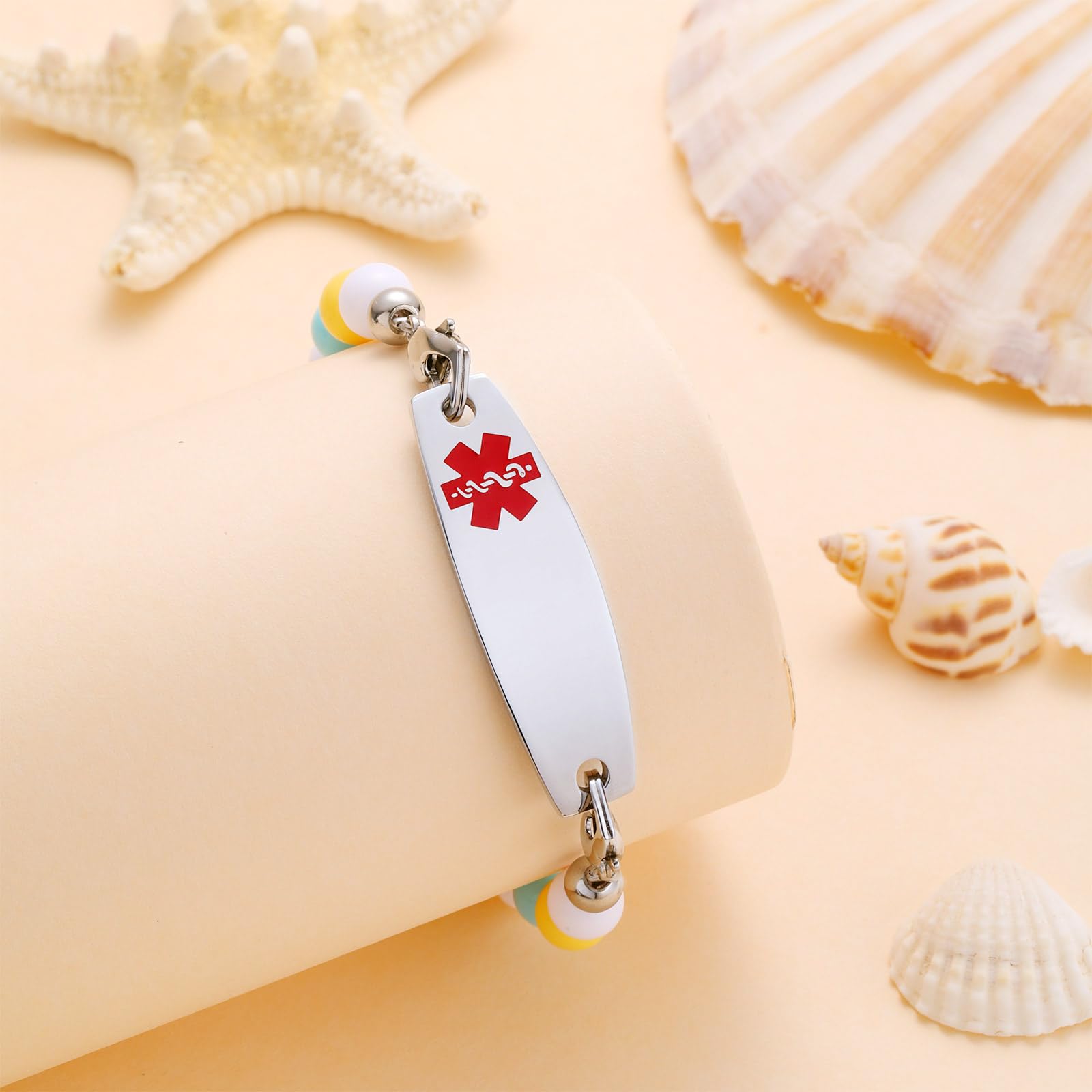 Custom Medical Alert Bracelet for Women - Free Engraving, 3-Layer Stainless Steel Chain, Adjustable 5.5-8.5 Inch Sizing - Perfect for Diabetes, Allergies & Emergency Identification