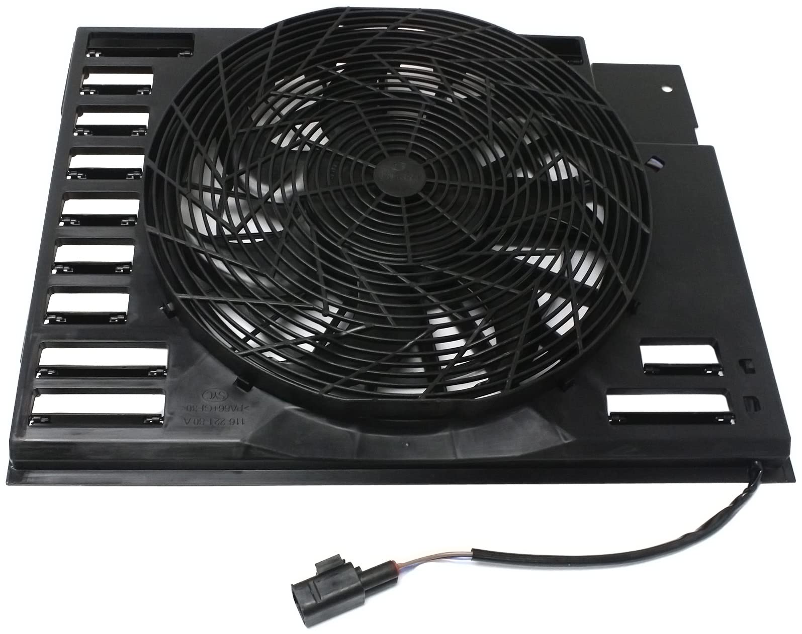 Go-Parts - A/C Condenser Fan Shroud Assembly with Control Module for BMW 7-Series 745i 745Li 750i 750Li 760i 760Li (2002-2008) - Perfect Cooling System Replacement for Hot Weather & Long Drives