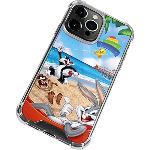Skinit Clear Protective Phone Case for iPhone 13 Pro - Officially Licensed Looney Tunes Beach Design - Slim Scratch-Resistant Cover for Everyday Use & Travel
