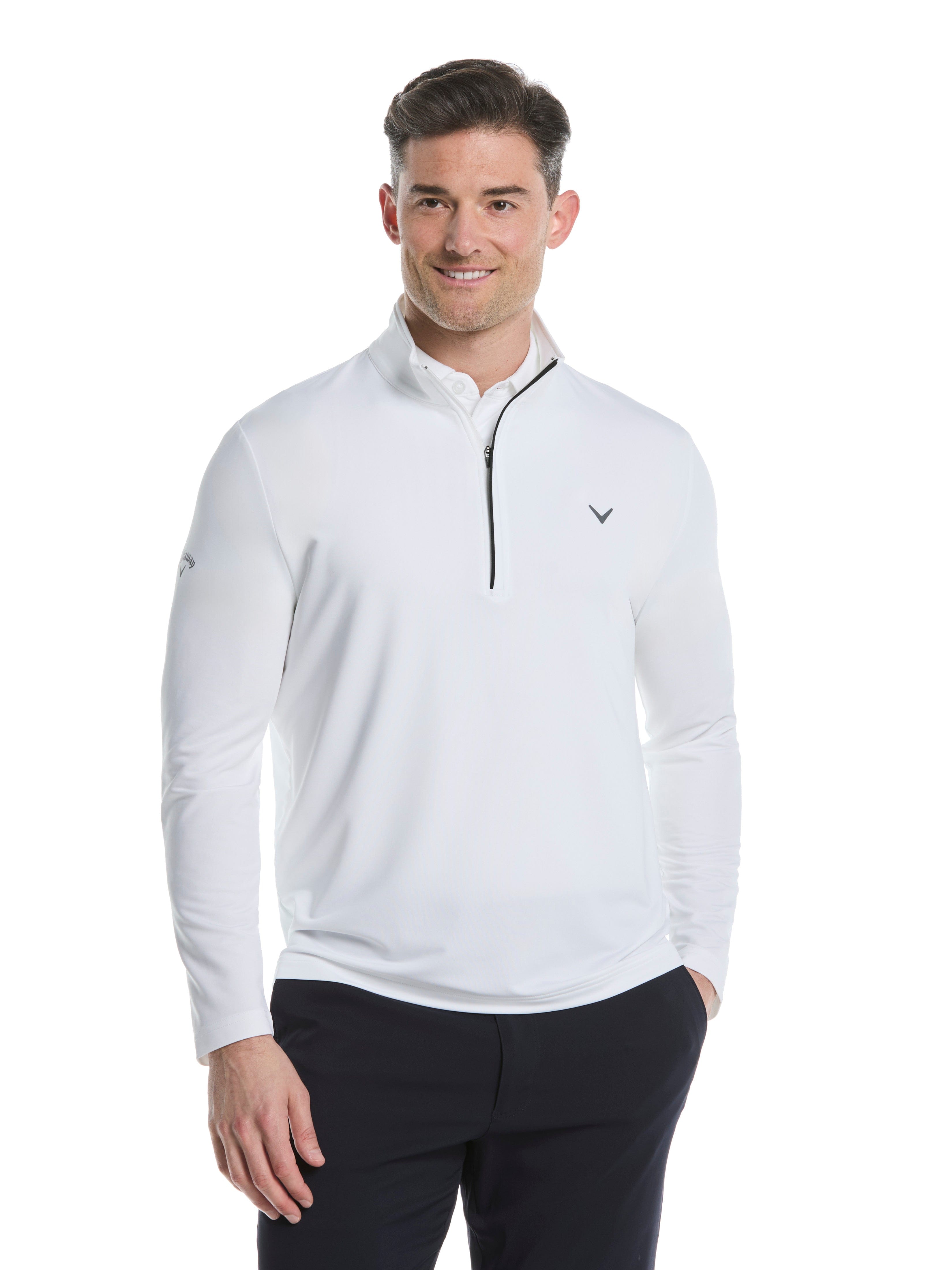 Men's Solid Color 1/4 Zip Pullover Sweatshirt - Lightweight Casual Knit Top for Outdoor Activities & Layering