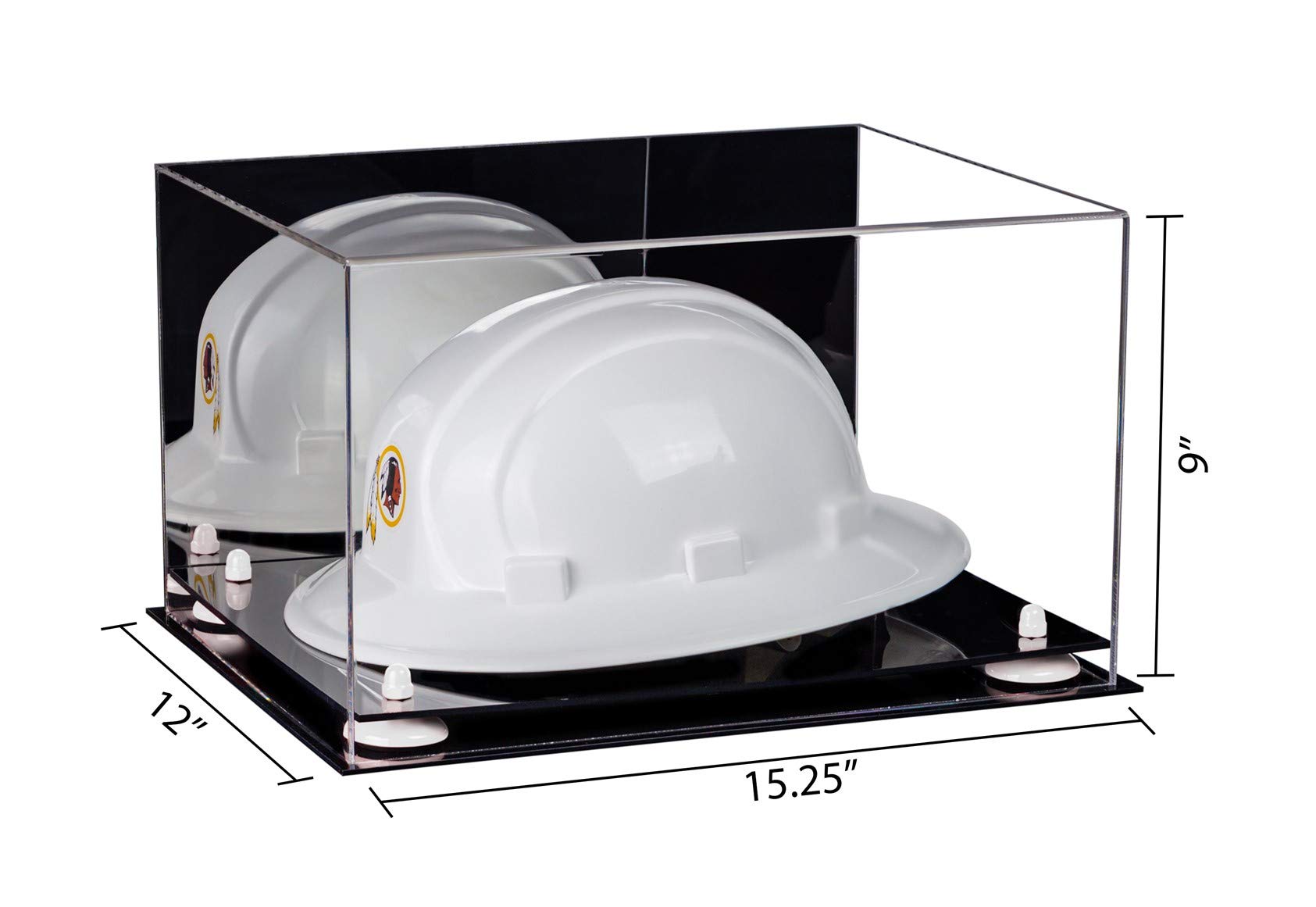 Clear Acrylic Large Helmet Display Case - Durable Hard Hat Showcase for Collectibles & Safety Gear Storage - Perfect for Sports Memorabilia, Construction Equipment, and Motorcycle Helmet Display